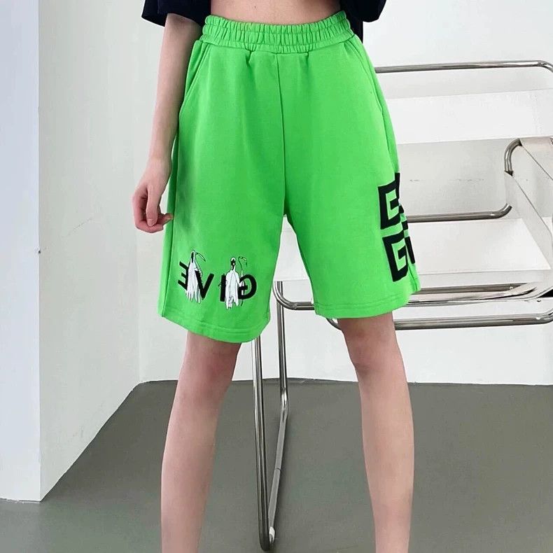 Givenchy Green Logo Print Shorts - dmc