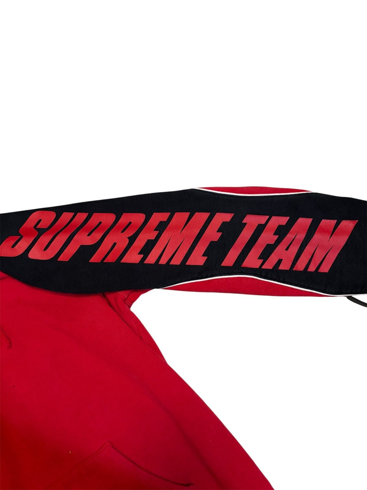 Supreme Supreme Red Black Sleeve Logo Hoodie Size US M / EU 48-50 / 2 - 8 Thumbnail