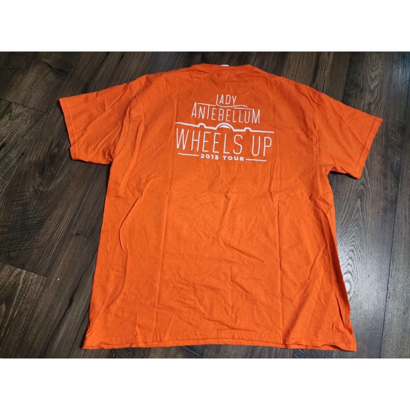 Gildan Gildan Mens XL Lady Antebellum 2015 Wheels Up Tour T-Shirt Double-Sided Orange Size US XL / EU 56 / 4 - 2 Thumbnail