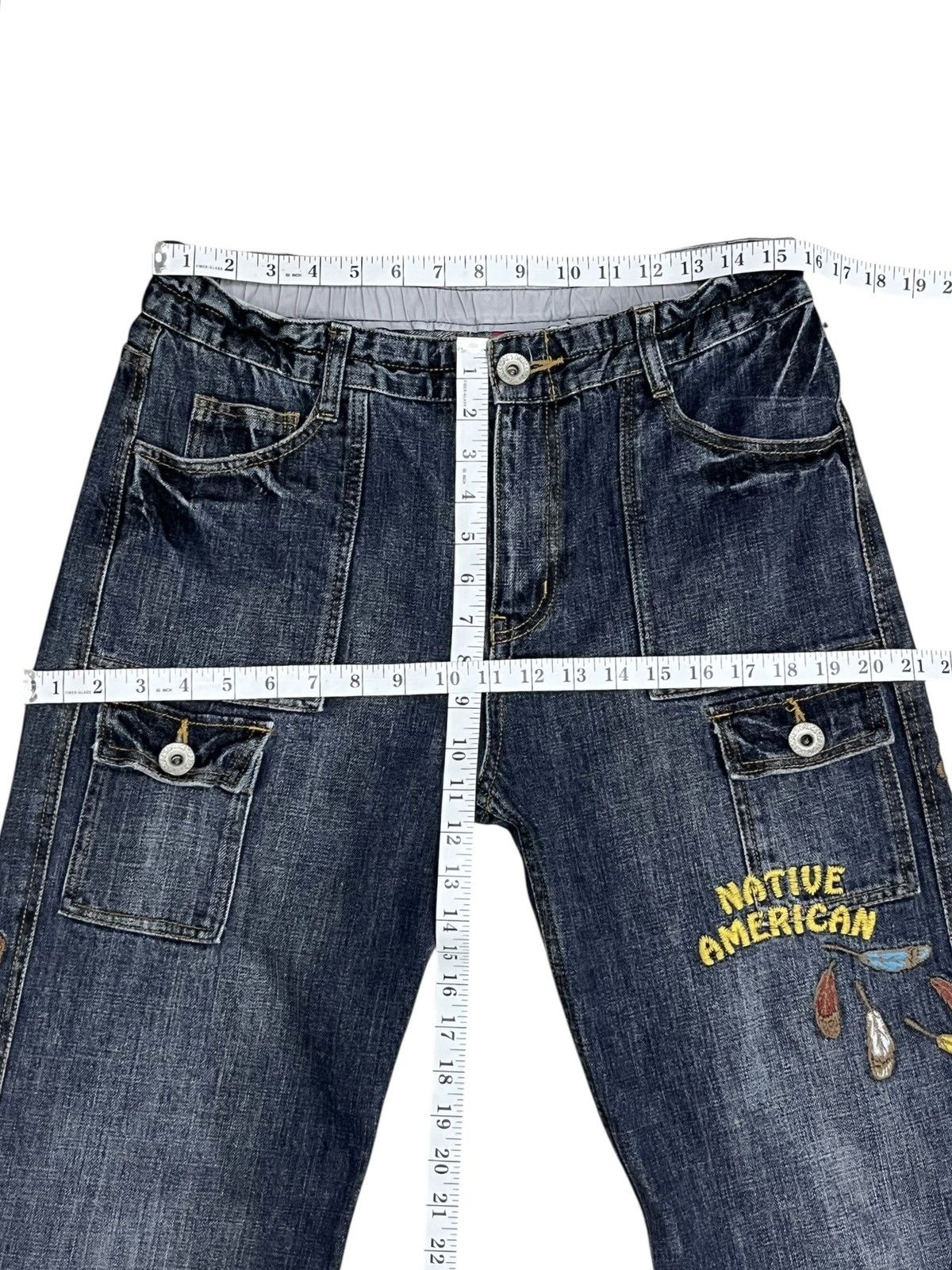 Japanese Brand Vintage Drug Store's Native Dope Embroidered Bush Pant Denim Size US 31 - 8 Thumbnail