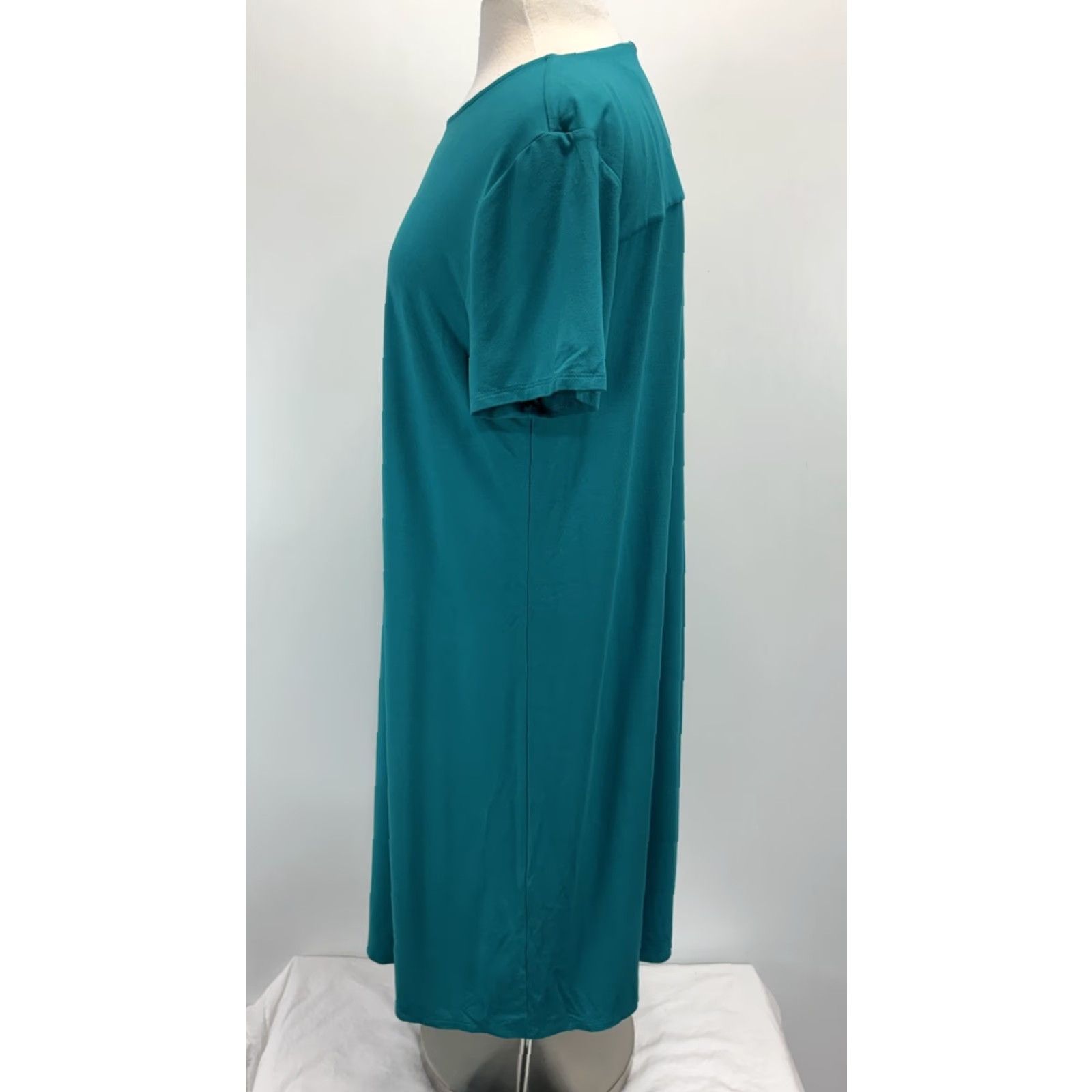 J. Jill VINTAGE J Jill Wearever Collection Shift Dress Womens Dress Knee Length Short Sleeve Blue Green L Size Regular Size 36" / US 14 / IT 50 - 2 Thumbnail