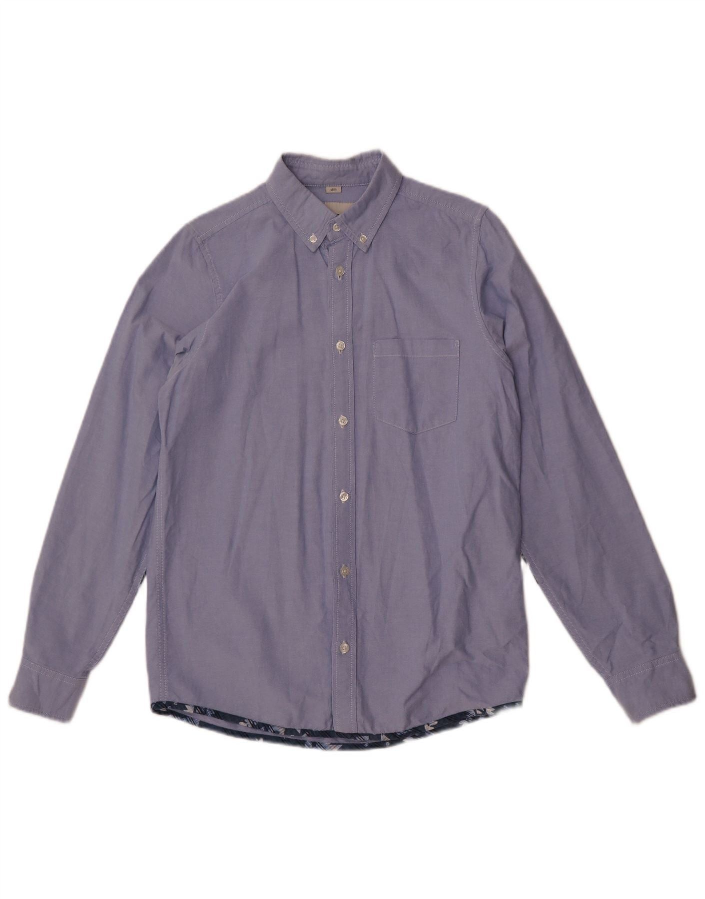 Carhartt Mens Slim Shirt Small Blue Colourblock Cotton Size US S / EU 44-46 / 1 - 1 Thumbnail