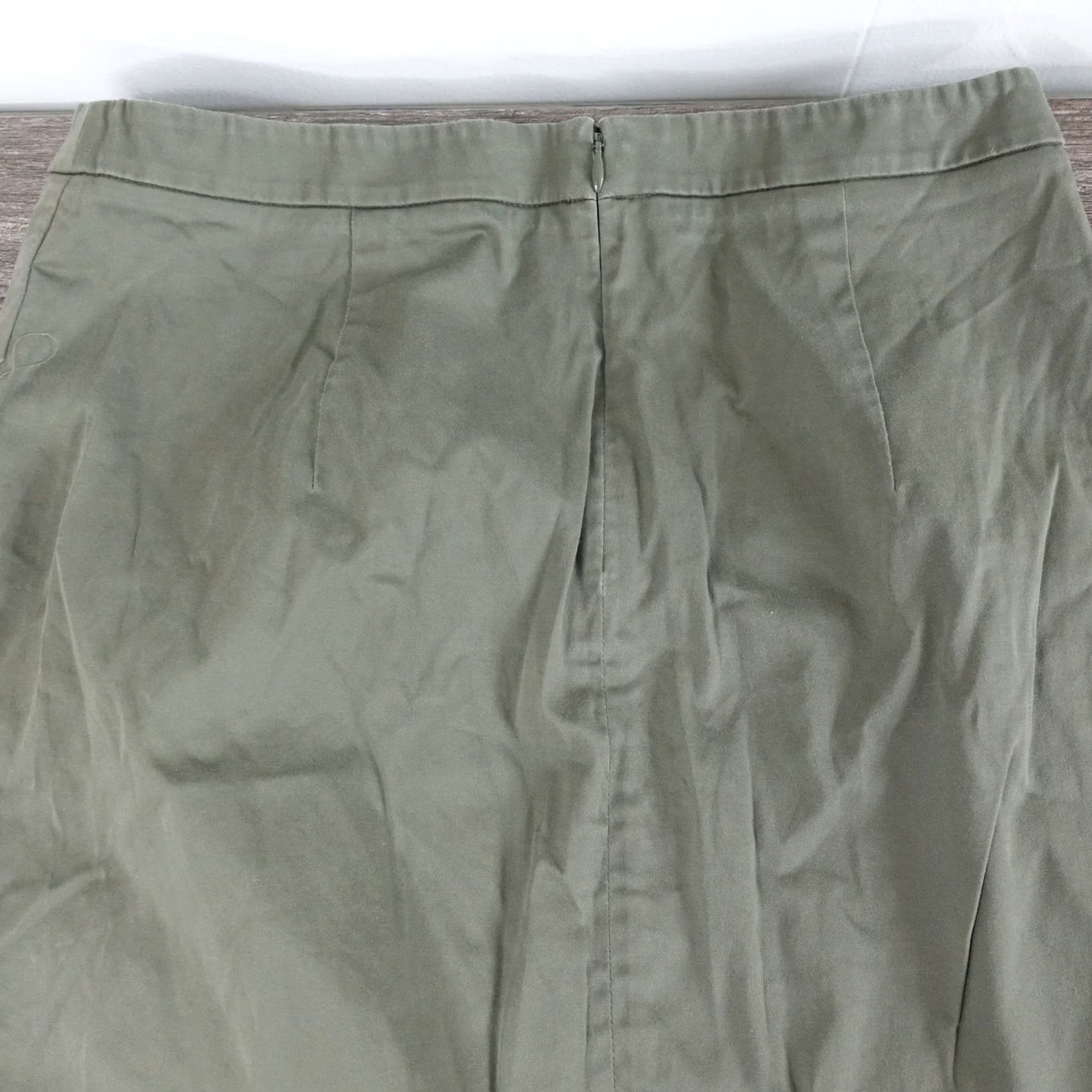 Banana Republic BANANA REPUBLIC Skirt Green Cotton Blend Asymmetrical Womens Size 6 Size 28" / US 6 / IT 42 - 4 Thumbnail