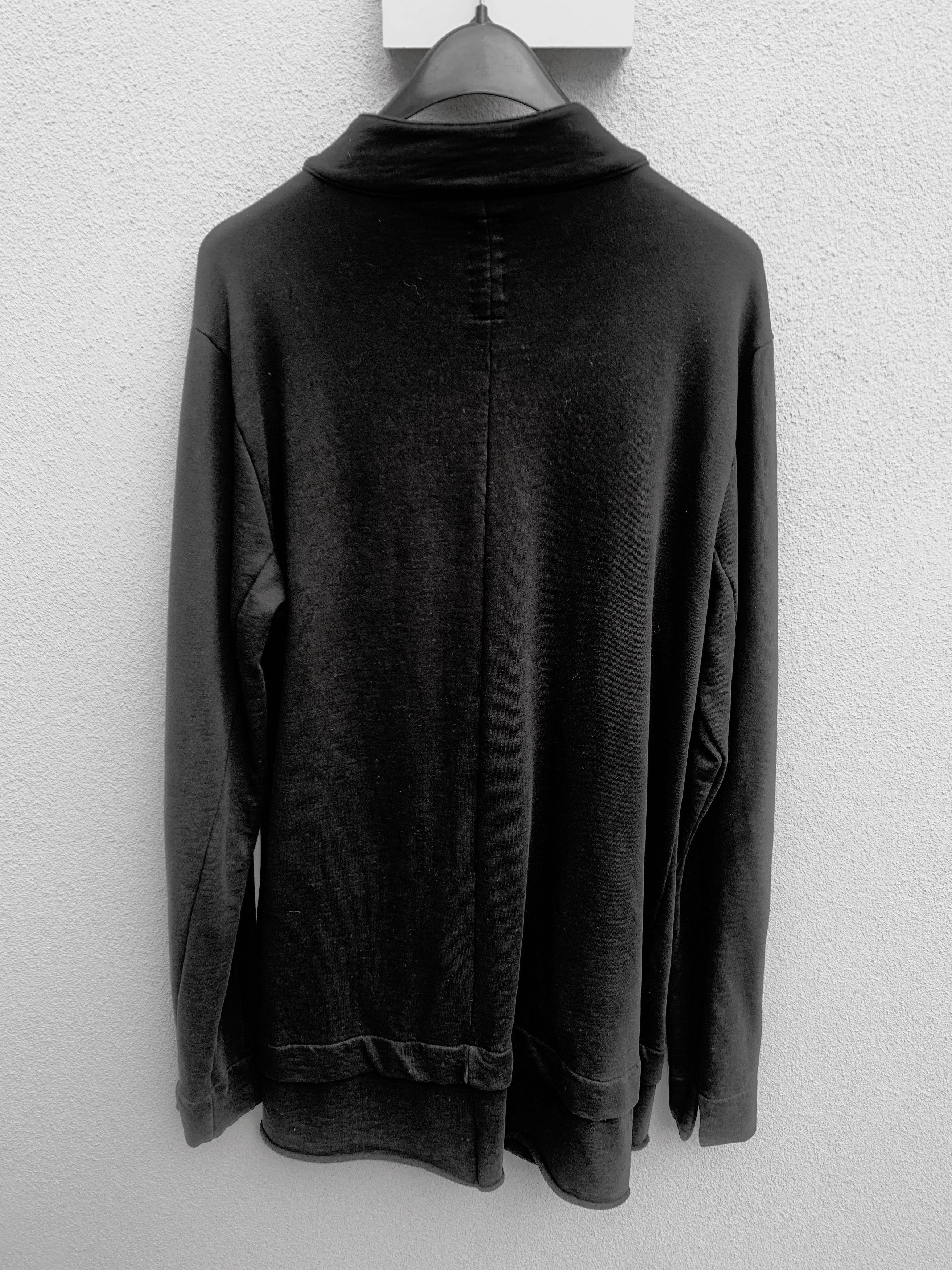 Thom Krom Thom Krom Black Assymetric Zip Long Sweatshirt Jacket Size US XXL / EU 58 / 5 - 8 Thumbnail