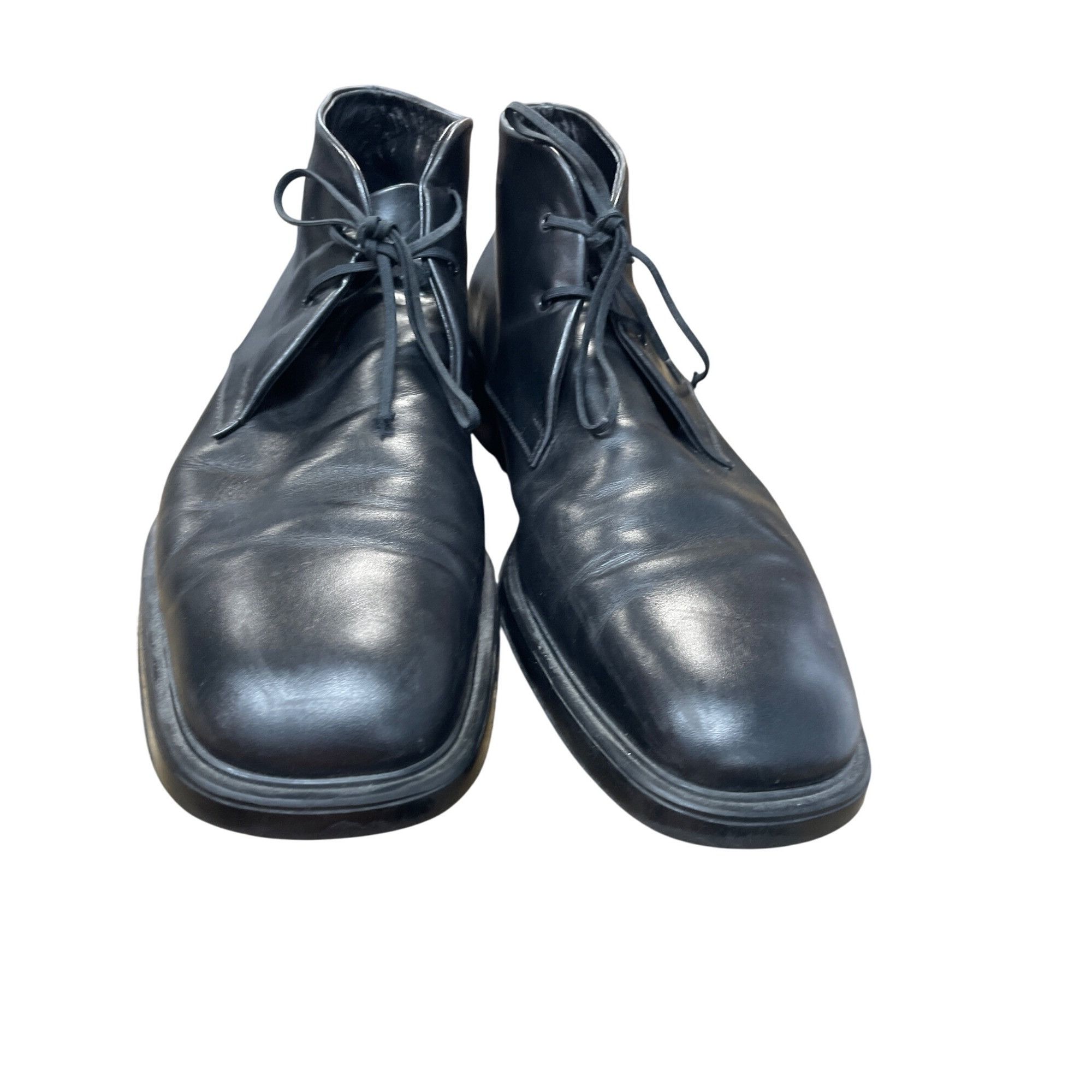 Salvatore Ferragamo Salvatore Ferragamo Mens Italian Black Leather Chukka Boots Size US 12 / EU 45 - 8 Thumbnail