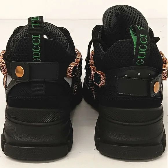 Gucci GUCCI Women's 'Black' Flashtreks w/ Crystals - EU36/US6 Size US 6 / IT 36 - 11 Thumbnail