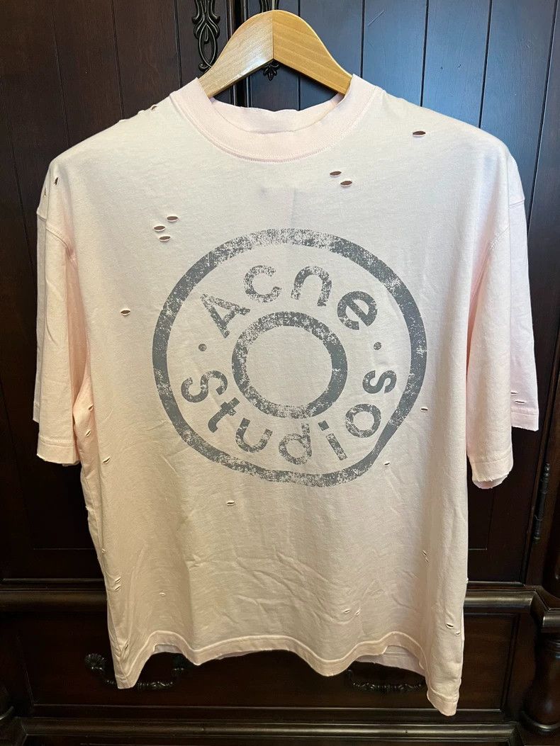 Acne Studios acne studios Pink letter print ripped short sleeve 2503-Nex Size US S / EU 44-46 / 1 - 2 Thumbnail