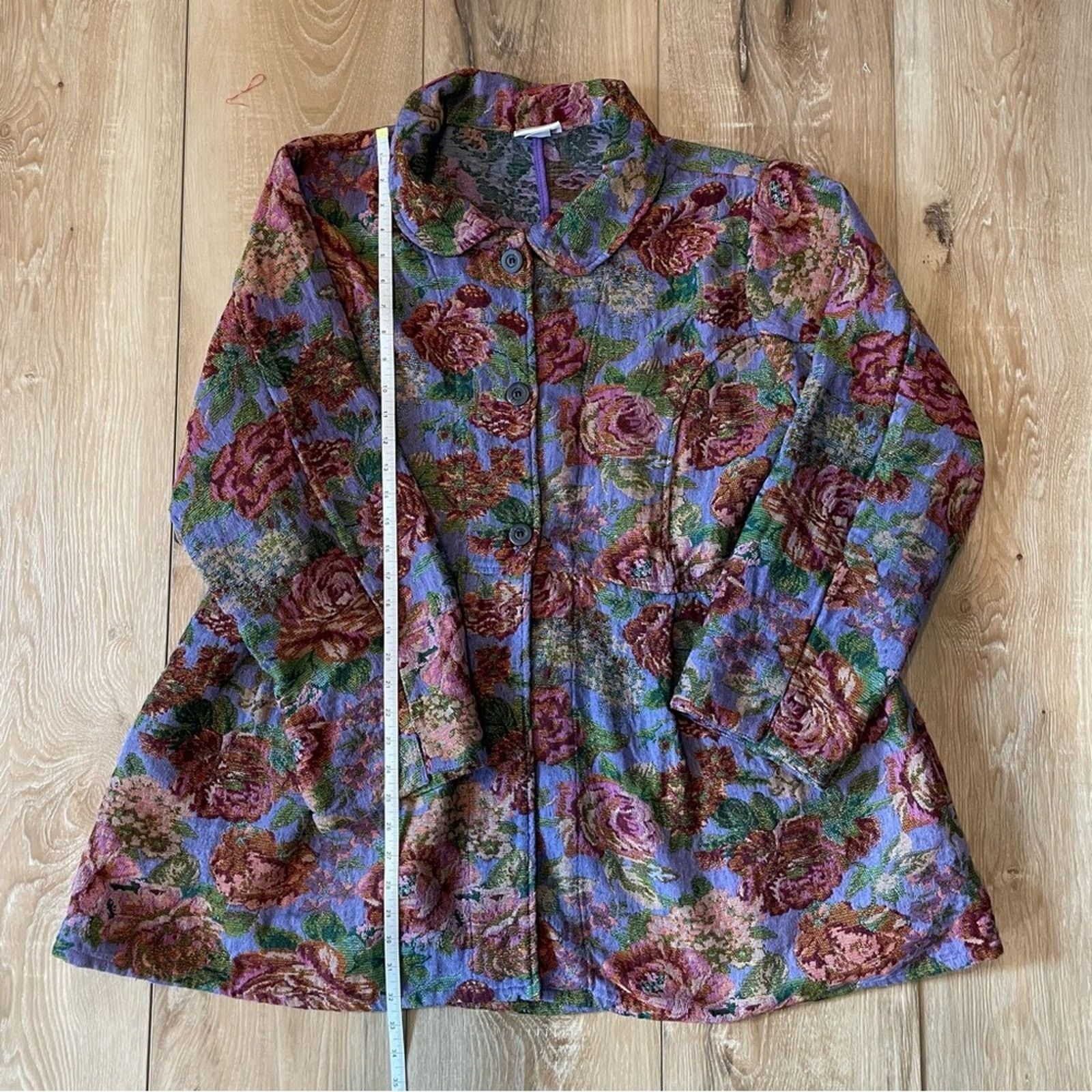 Other Vintage Handcrafted Floral Tapestry Jacket Size M / US 6-8 / IT 42-44 - 13 Thumbnail