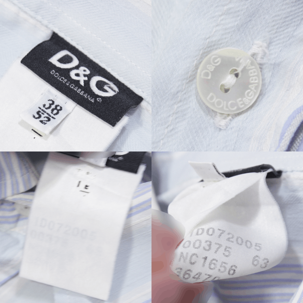 Dolce & Gabbana S/S2005 Logo Striped Shirt Vintage Size US L / EU 52-54 / 3 - 9 Thumbnail