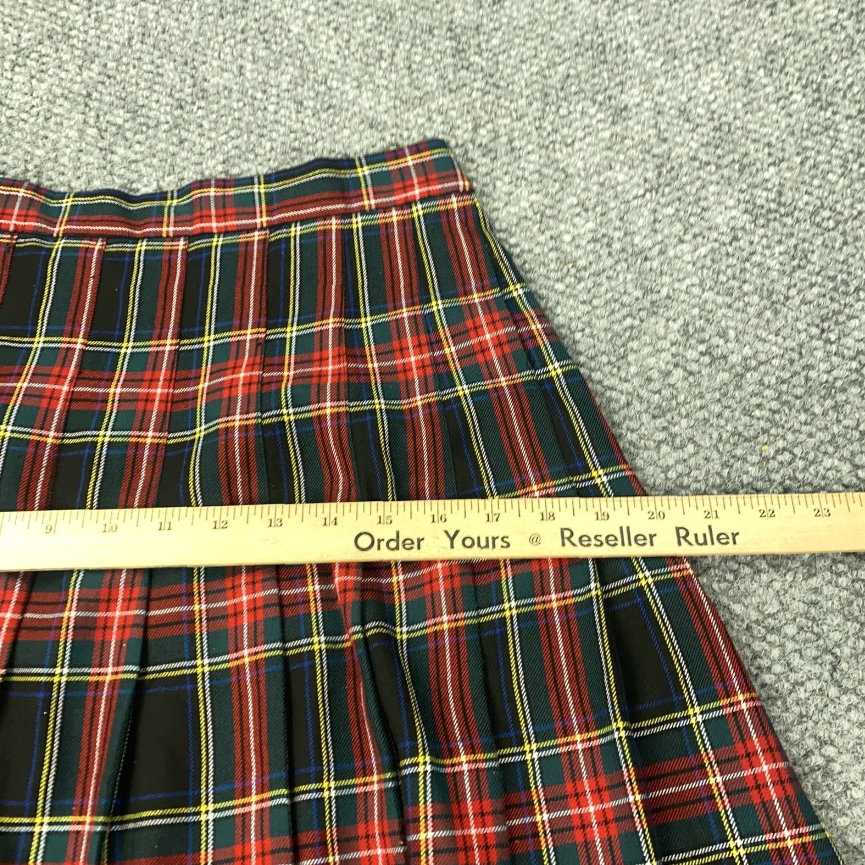 Vintage VINTAGE Plaid Midi Skirt Womens 10P Red Green Zip BFA Classics Size 32" / US 10 / IT 46 - 4 Thumbnail