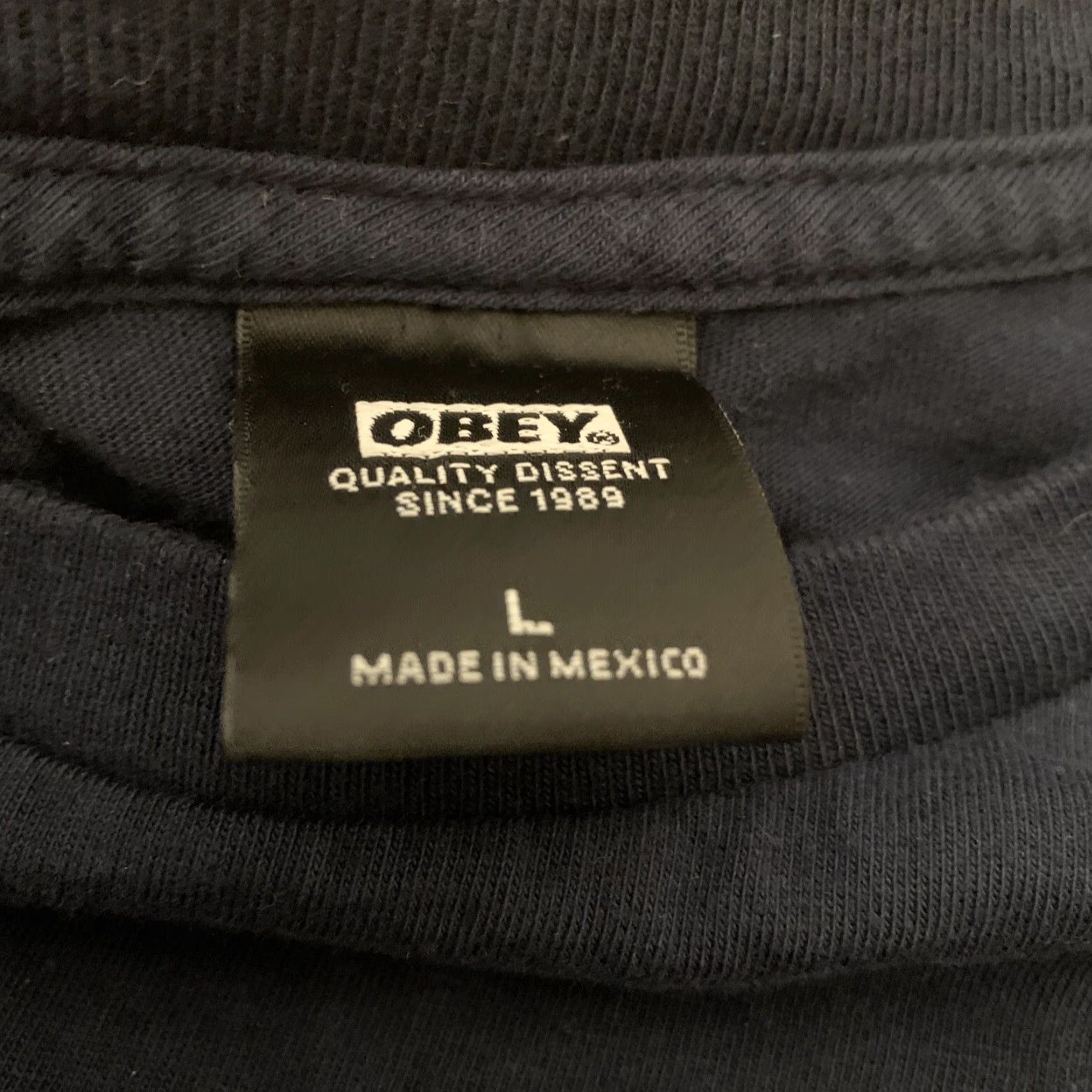 Obey OBEY T-Shirt Logo Shirt Men L Black Dissent Manufacturing 90s Style Logo Tee Size US L / EU 52-54 / 3 - 3 Thumbnail
