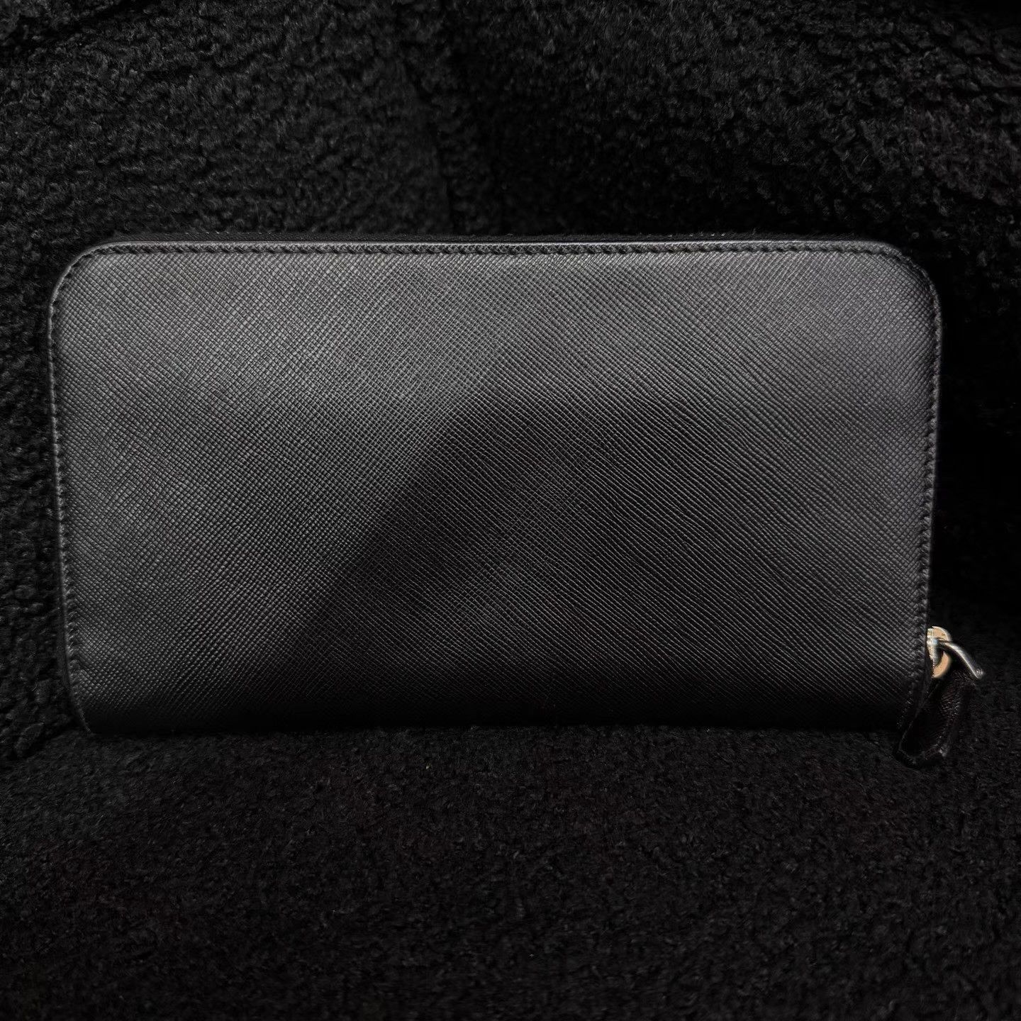 Prada PRADA Long Black Wallet with Triangular Metal Logo Q10 Size ONE SIZE - 2 Thumbnail