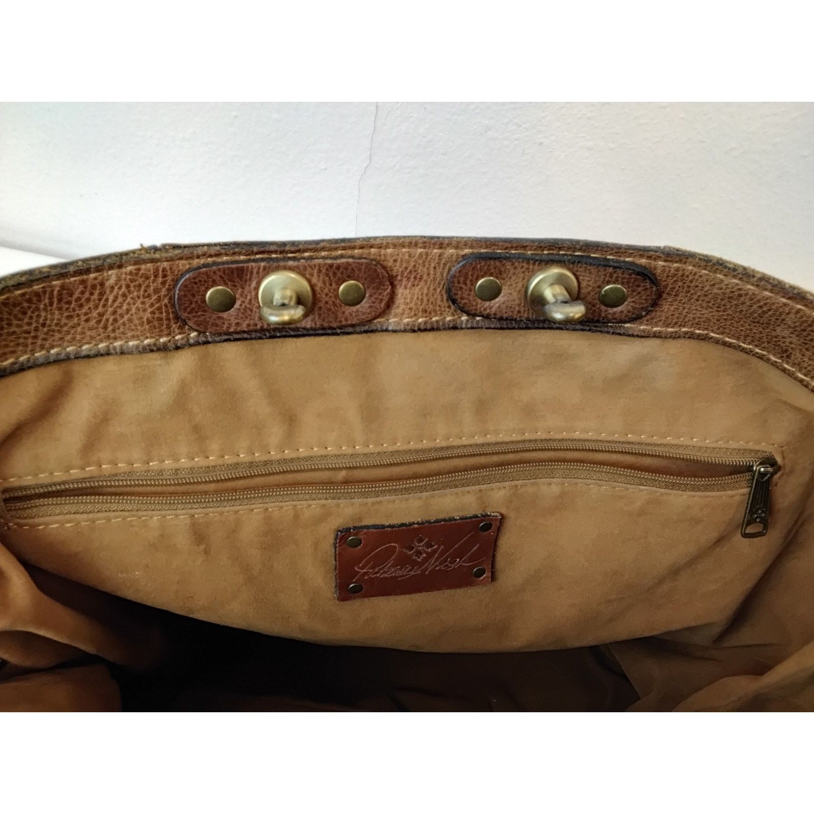 Patricia Nash Patricia Nash Leather Tote Bag Brown Purse Brass Hardware Size ONE SIZE - 13 Thumbnail