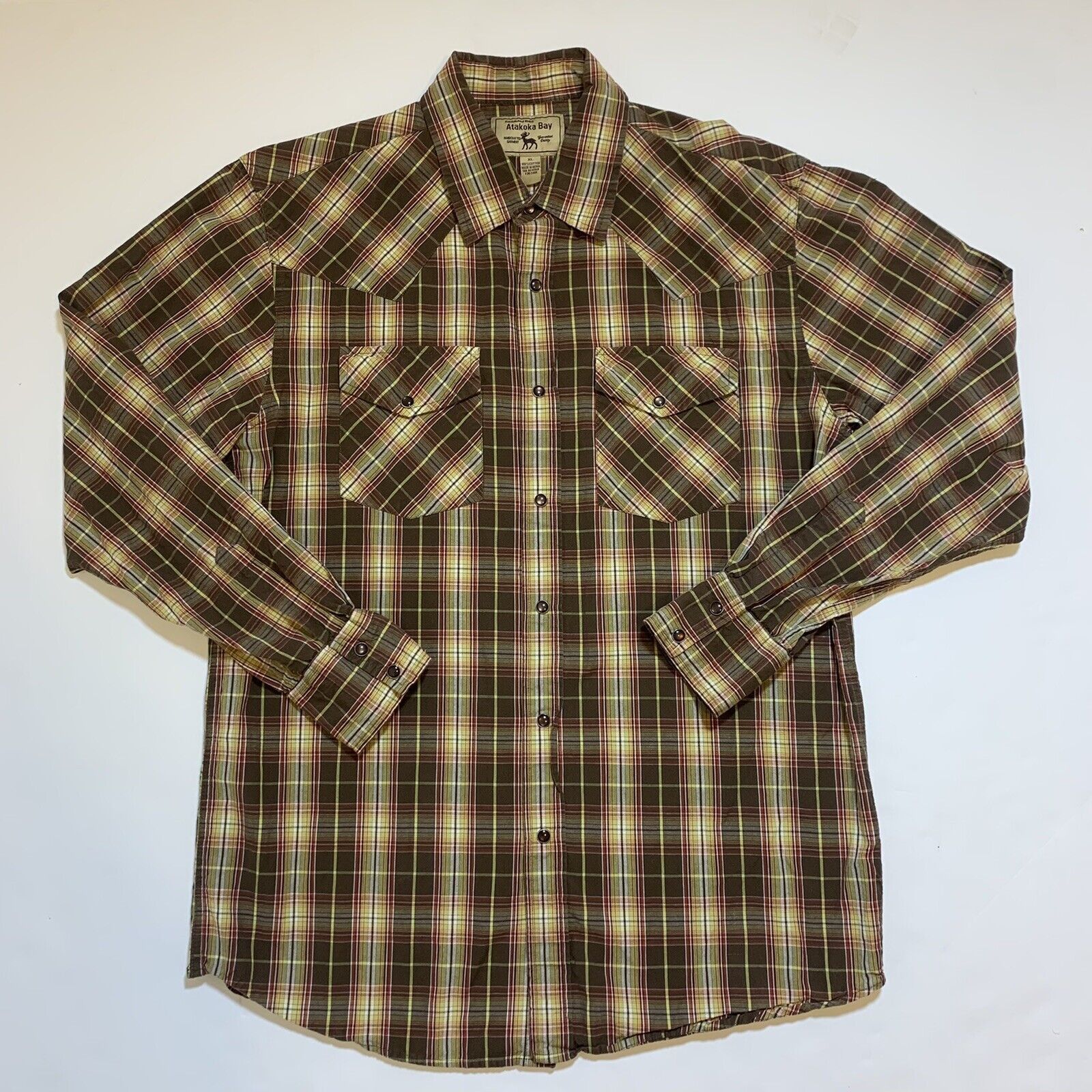 Vintage Atakoka Bay Western Handcrafted Nepal Pearl Snap Plaid Shirt Size US L / EU 52-54 / 3 - 1 Thumbnail