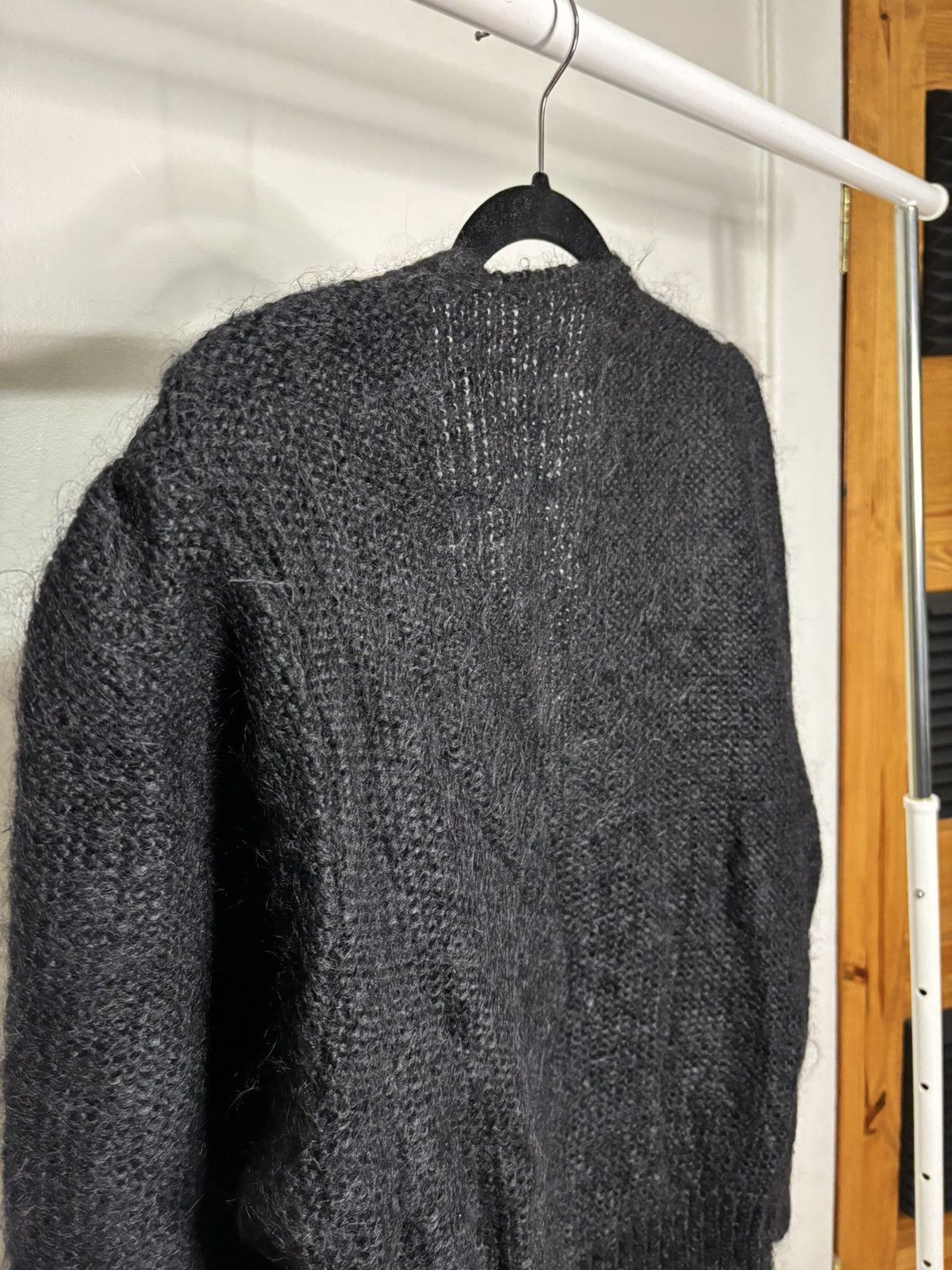 Vintage Vintage 1990s Black Mohair Cardigan Sweater Size M / US 6-8 / IT 42-44 - 5 Thumbnail