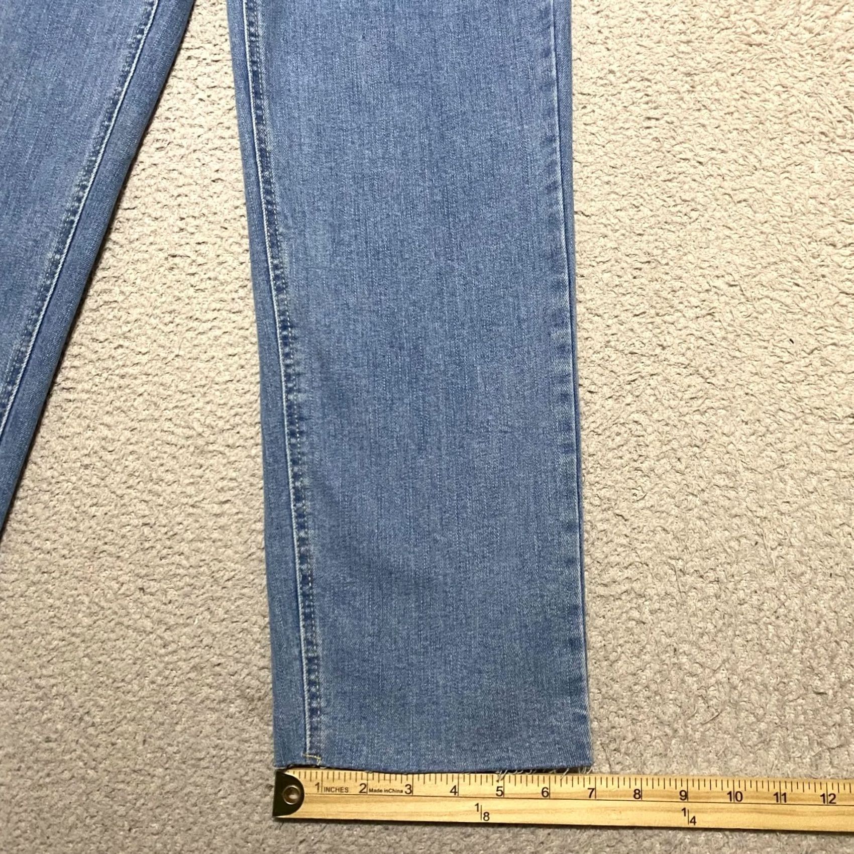 Denime OAT New York Womens Jeans Blue Denim Medium Wash Straight Raw Hem sz 10 Size 32" / US 10 / IT 46 - 5 Thumbnail