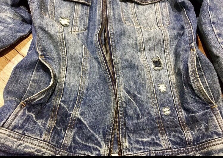 JACKROSE Jackrose Distressed Patchwork Denim Zipper Jacket Size US M / EU 48-50 / 2 - 6 Thumbnail