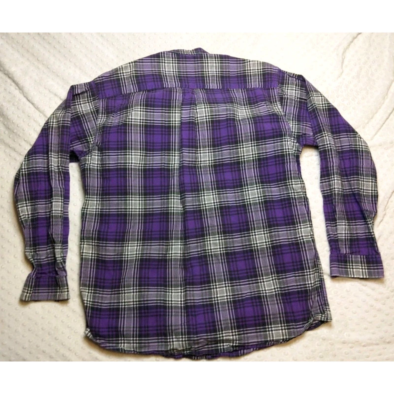 Vintage Cinch Shirt Men's Large Purple Black Plaid Button Down Long Sleeve Western Cowboy Vintage Embroidered Pocket Workwear Size US L / EU 52-54 / 3 - 7 Thumbnail