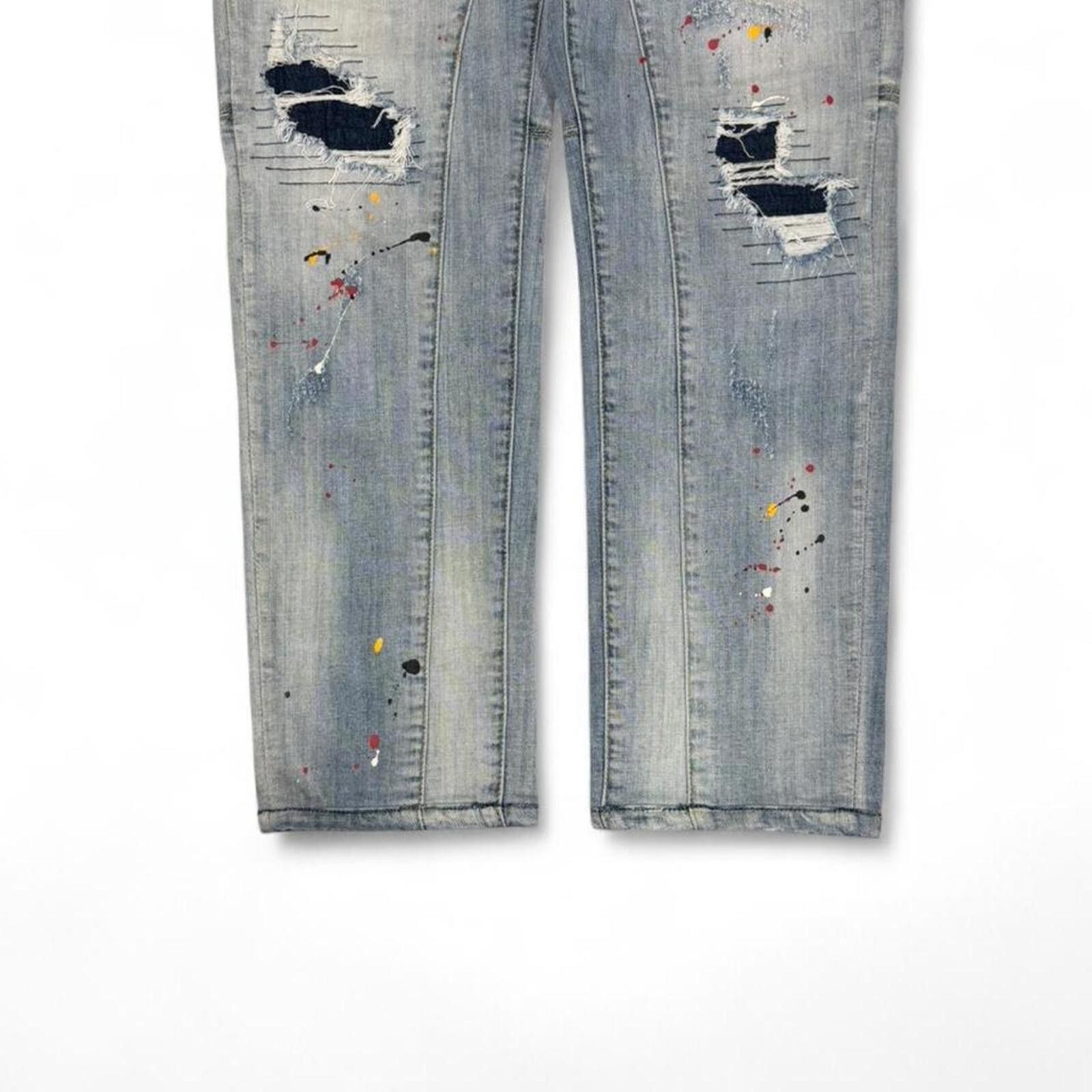 True Religion DSQUARED2 ripped look with paint splatter design Size US 32 / EU 48 - 4 Thumbnail