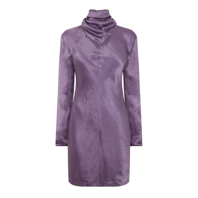 Bottega Veneta Bottega Veneta Cowl Neck Knee Length Slip Dress in Purple Size L / US 10 / IT 46 - 1 Thumbnail