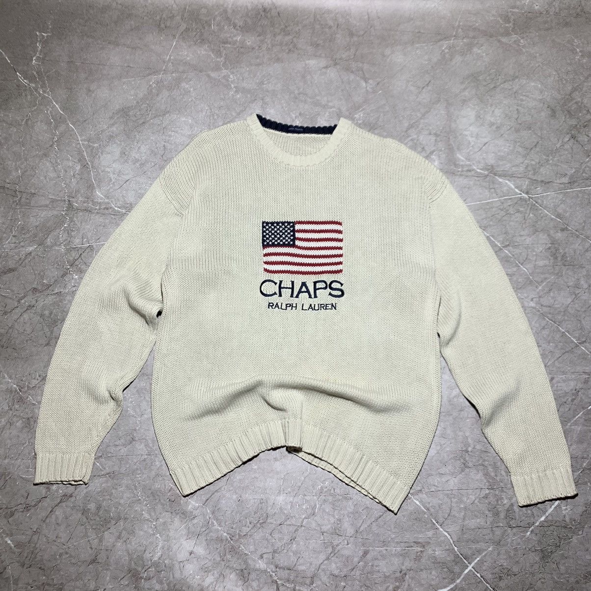 Image of Chaps Ralph Lauren x Polo Ralph Lauren Vintage Chaps Polo Ralph Laurent Usa Flag in White (Size XL)