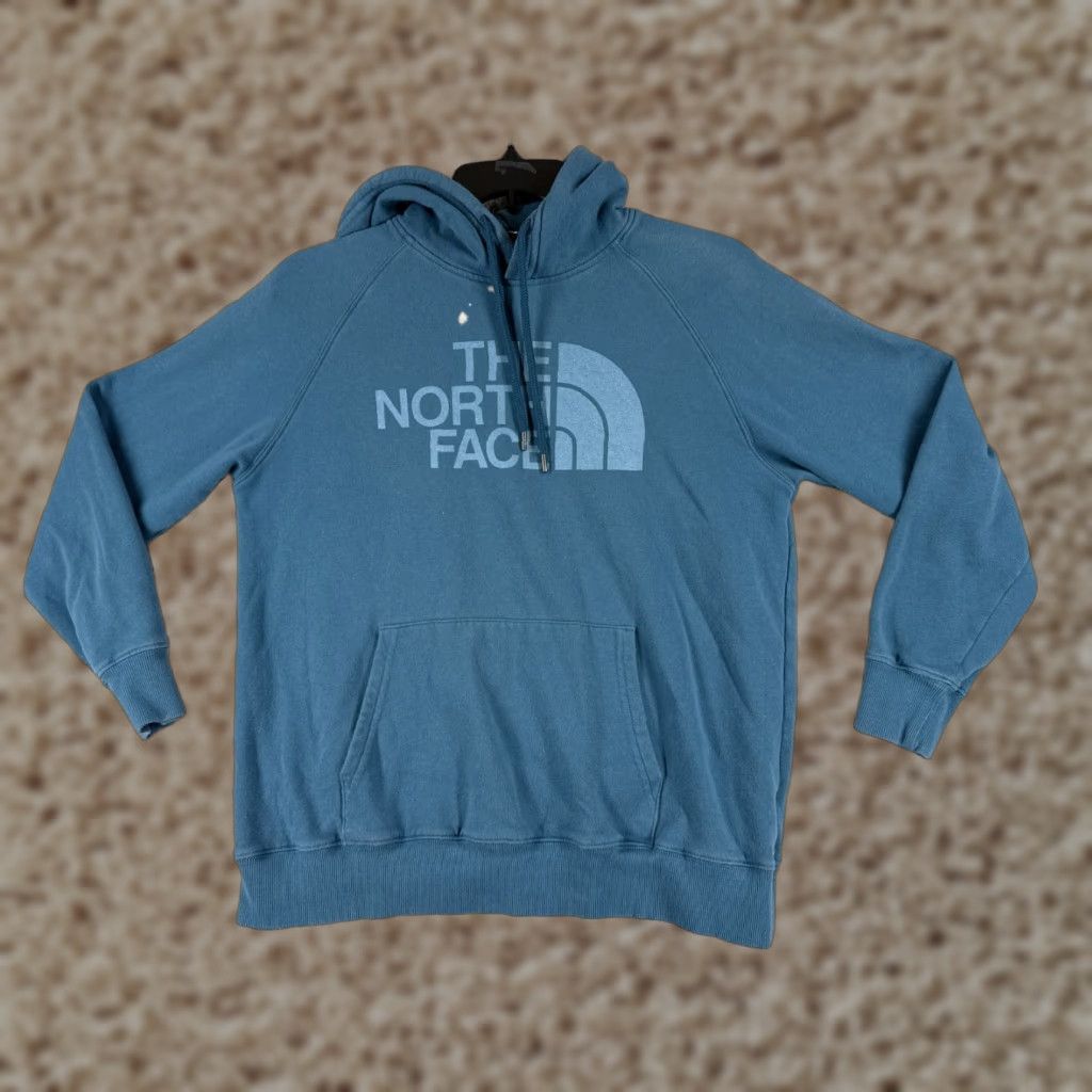 The North Face The North Face Hoodie Womens L Blue Pullover Hoodie Pockets Logo Cotton Sweatshirt Regular Fit Size L / US 10 / IT 46 - 1 Thumbnail
