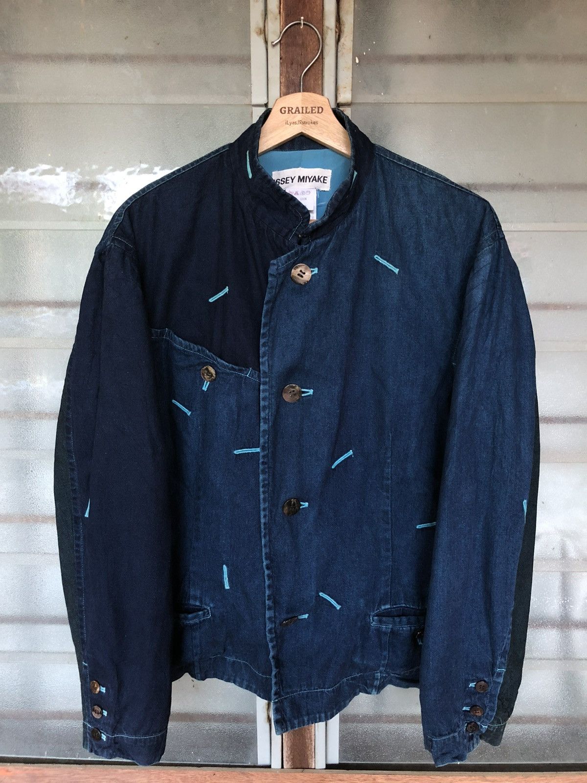 Issey Miyake Fall Winter 1993's Issey Miyake Chambre Denim Jacket Size US L / EU 52-54 / 3 - 2 Thumbnail