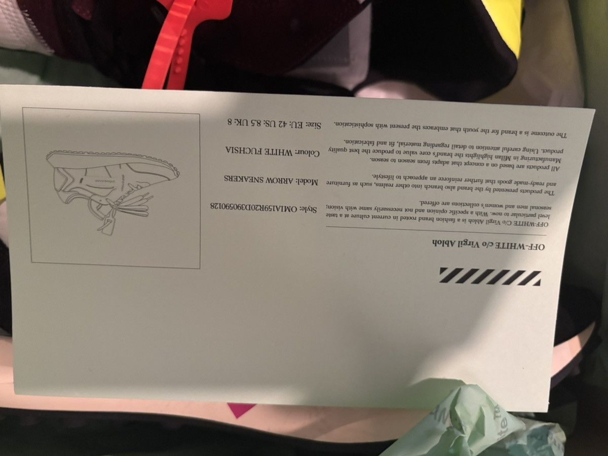 Off-White Off-White Arrow 'White Fuchsia Size US 10 / EU 43 - 8 Thumbnail