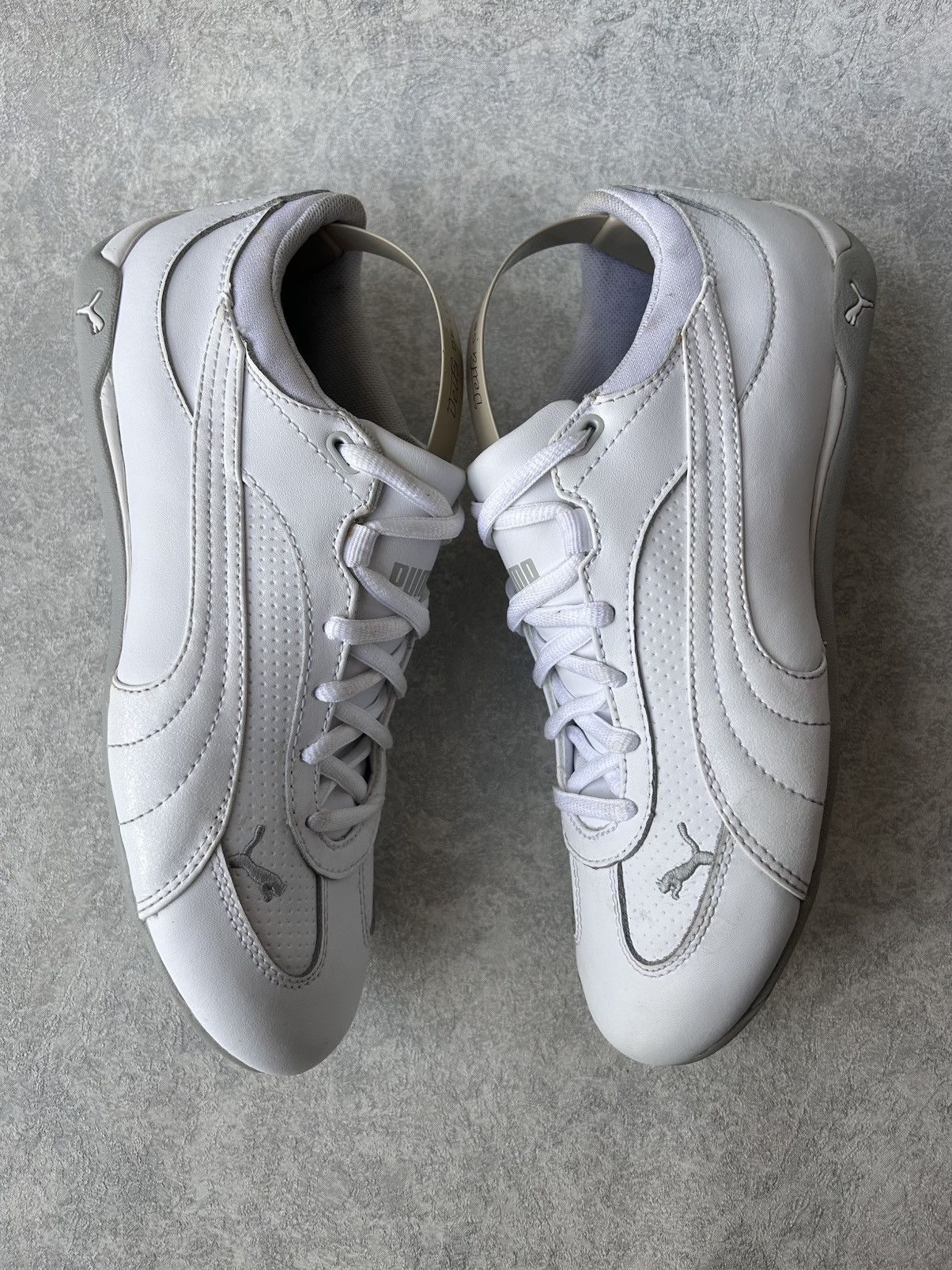 Puma Y2K Puma Speedcat White Leather Low Top Sneakers Size US 8.5 / IT 38.5 - 4 Thumbnail