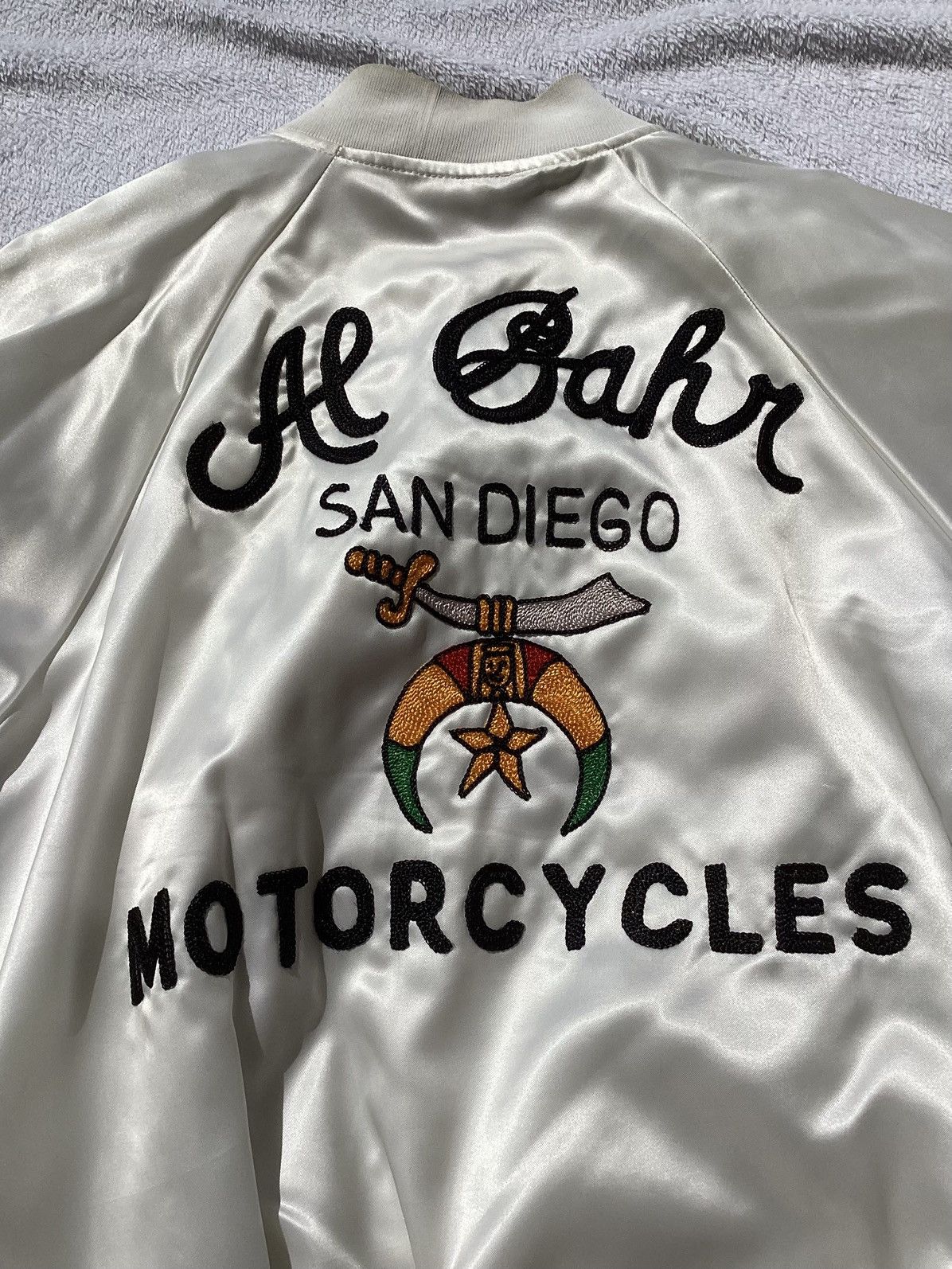 Japanese Brand × Vintage Vtg Al Bahr motorcycles San Diego custom Shriners jacket Size US L / EU 52-54 / 3 - 3 Thumbnail
