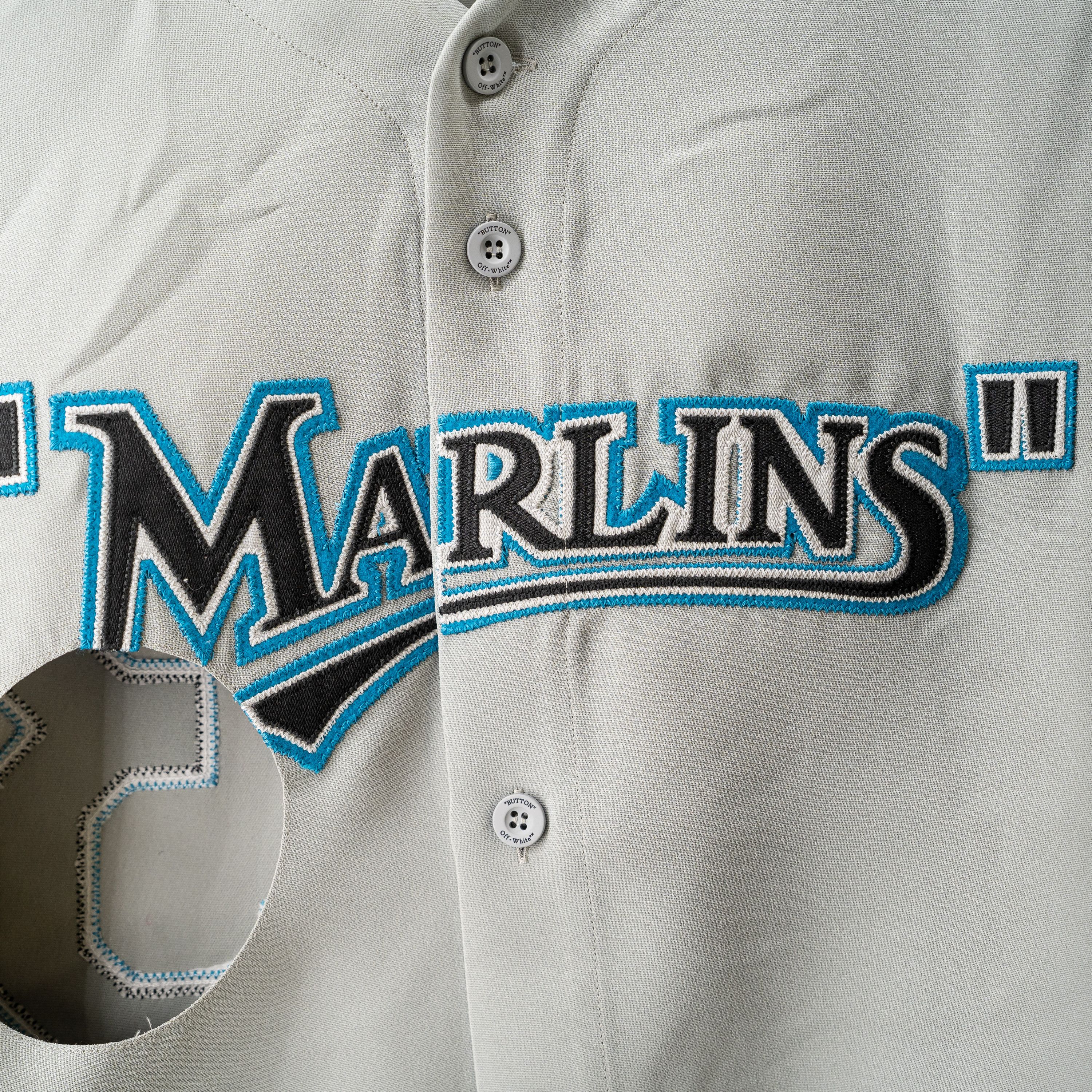 Off-White XXL - Off-White Miami Marlins MLB Top Jersey Gray Blue Size US XXL / EU 58 / 5 - 9 Thumbnail