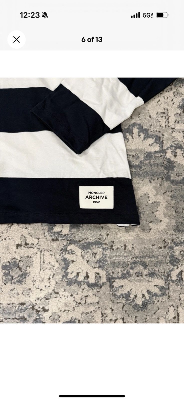 Moncler Moncler White & Navy Long Sleeve Rugby Shirt Size XL NWT Size US XL / EU 56 / 4 - 6 Thumbnail