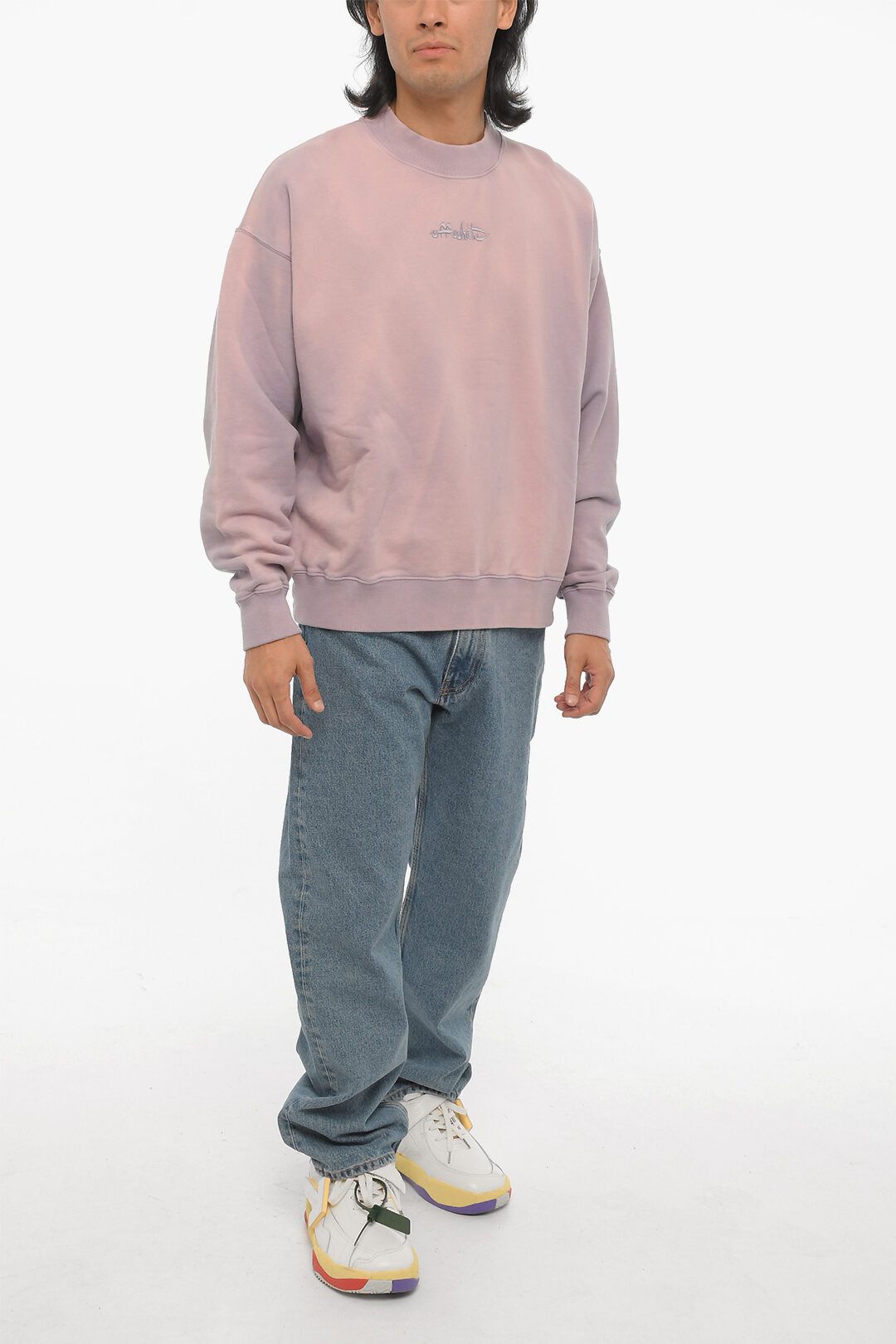 Off-White og1mm0824 Soli Color Laundry Crew-neck Sweatshirt in Purple Size US XXS / EU 40 - 4 Thumbnail