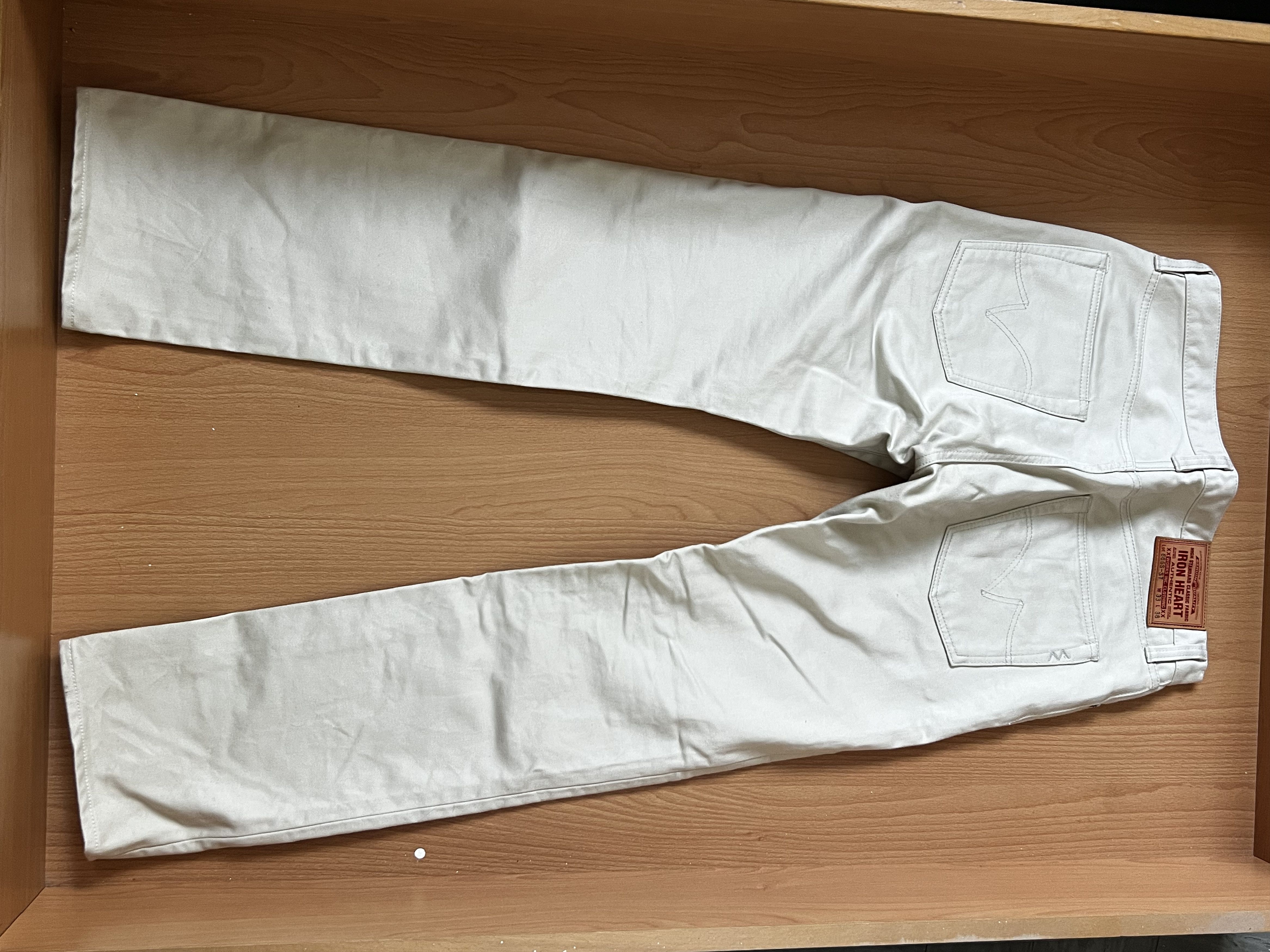Iron Heart Iron Heart 666S-ST 14oz Slim Straight Pants - Ivory Size US 33 - 2 Thumbnail