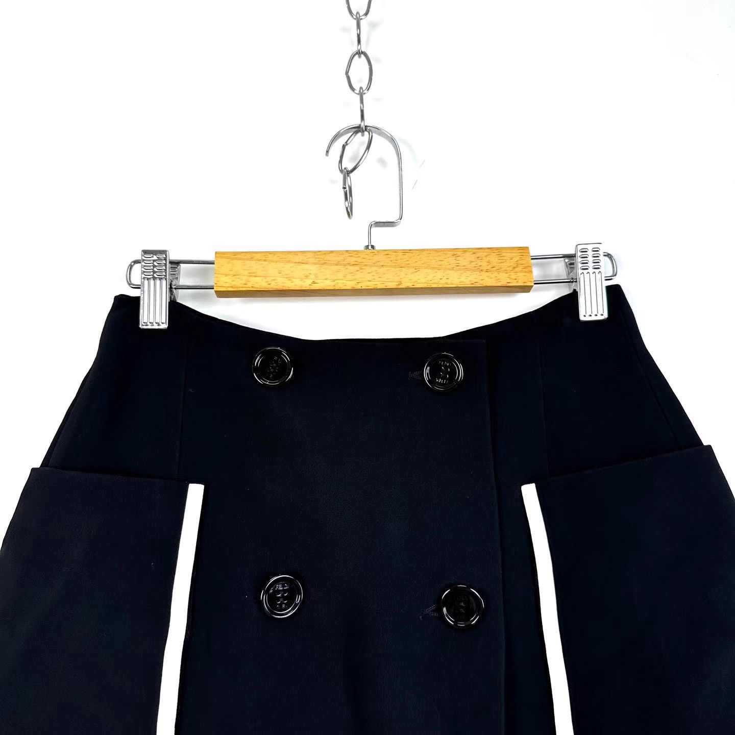 Fendi Fendi Black Double-Breasted Tailored Skirt K12 Size 26" / US 2 / IT 38 - 3 Thumbnail