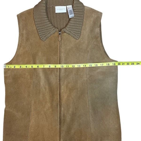 Vintage Vintage Liz Claiborne suede merino wool sweater vest Size L / US 10 / IT 46 - 5 Thumbnail
