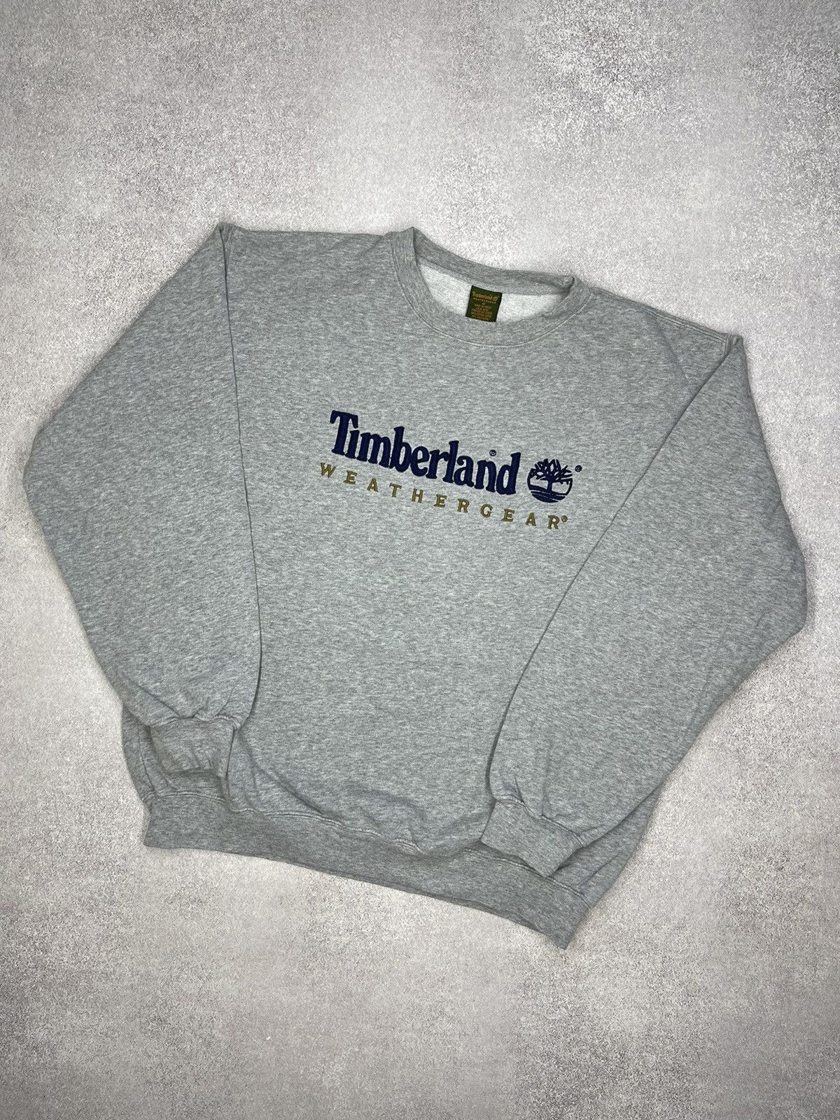 Vintage Timberland Sweatshirt Grey Big Logo Y2K Crewneck