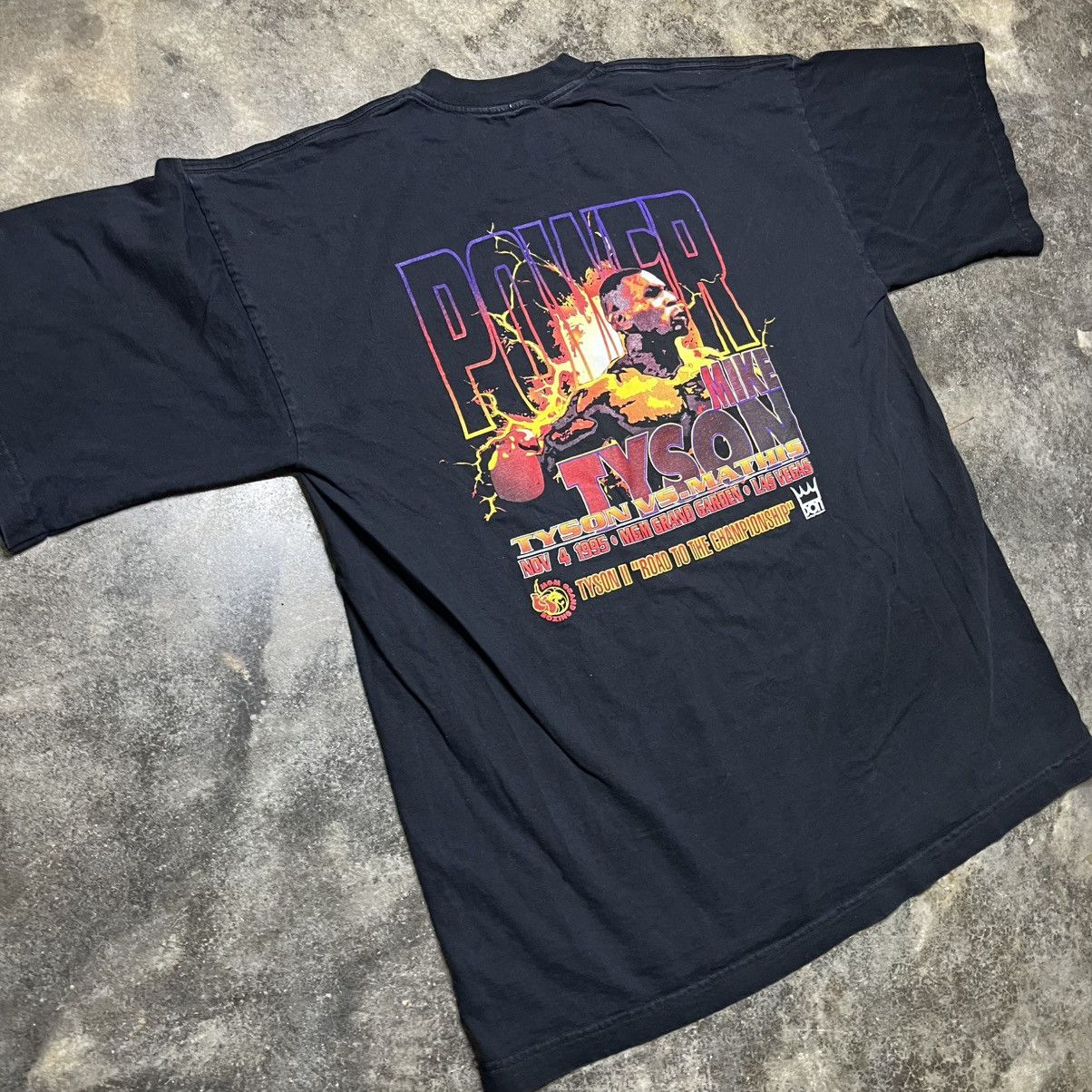 Vintage vintage mike tyson vs mathis 90s boxing tshirt Size US L / EU 52-54 / 3 - 2 Thumbnail