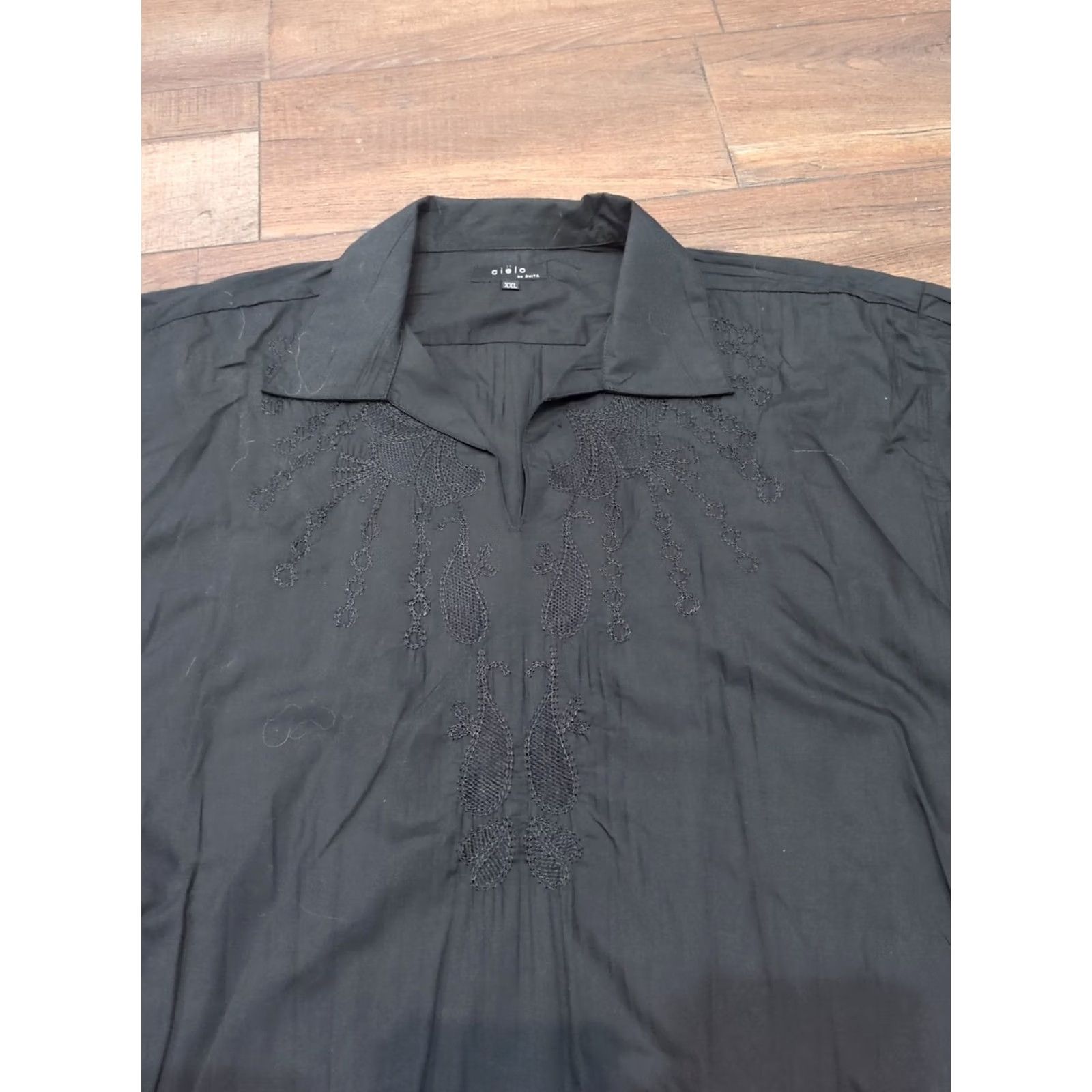 Vintage Cielo Button-Up Shirt Men's 2XL Black Embroidered Long Sleeve Cowboy 70s Country Knit Size US XXL / EU 58 / 5 - 3 Thumbnail