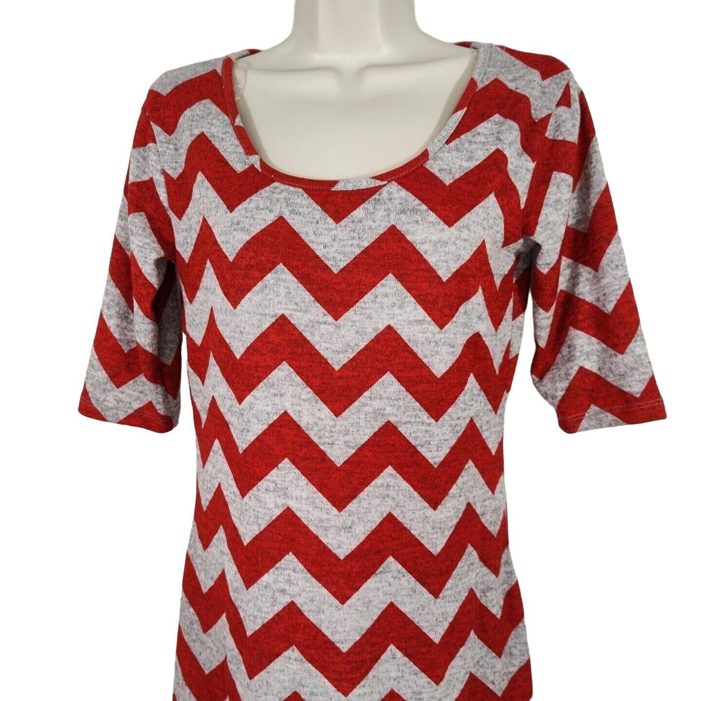 rue21 Rue 21 Sheath Knit Dress Scoop Neck Women Size L Grey Red Size L / US 10 / IT 46 - 2 Thumbnail