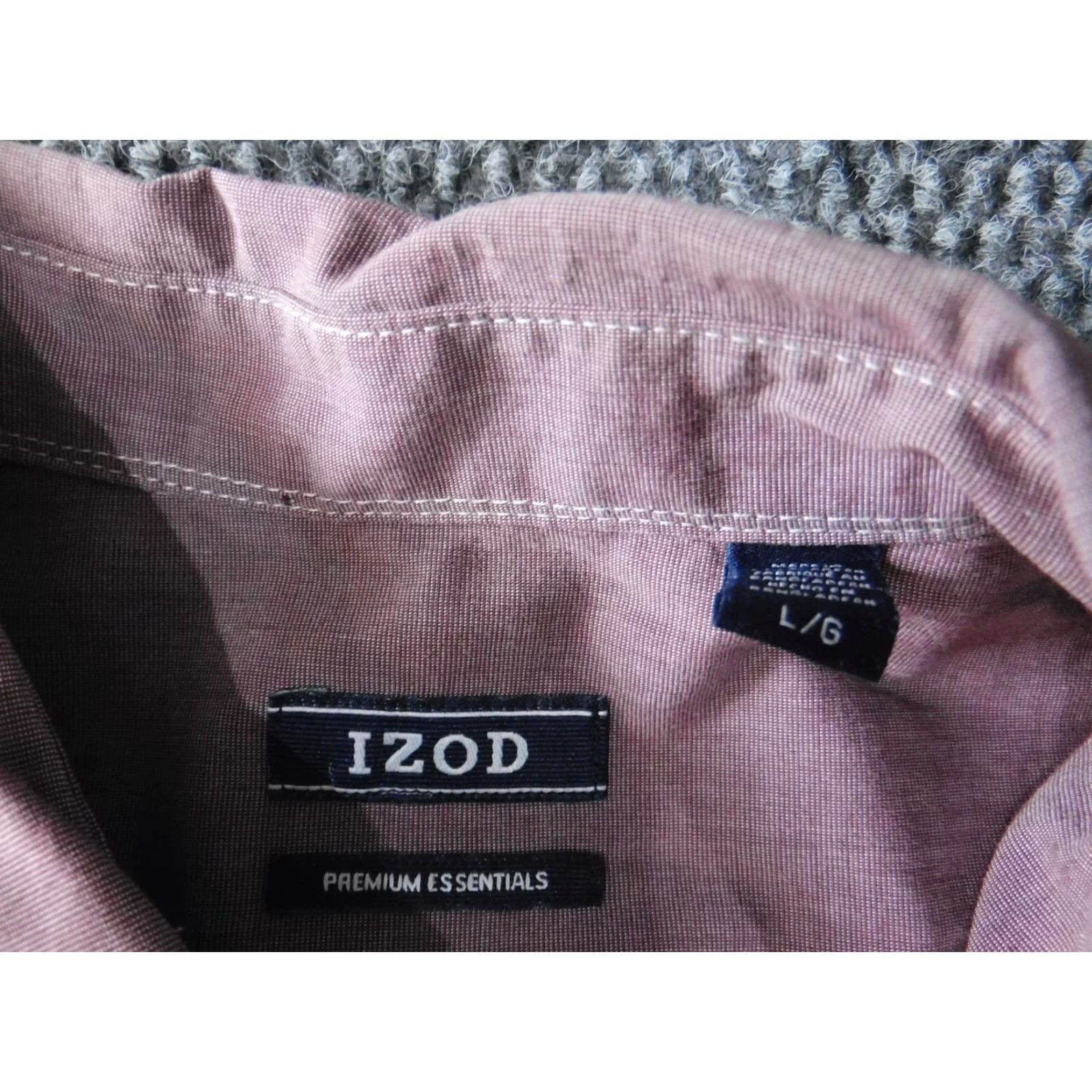 Izod IZOD Shirt Mens Large purple plaid button-down collared long sleeve casual knit cotton retro pockets logo Size US L / EU 52-54 / 3 - 4 Thumbnail