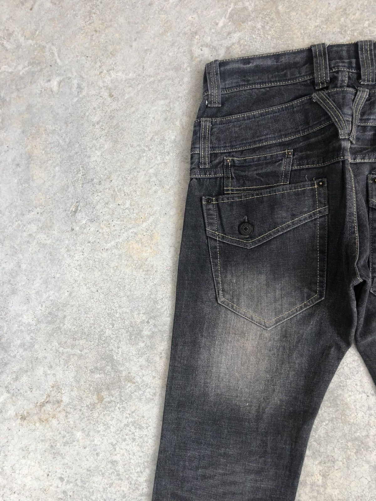 If Six Was Nine Japanese Urban Flared Jeans Double Waist Distressed Denim Size US 32 / EU 48 - 9 Thumbnail