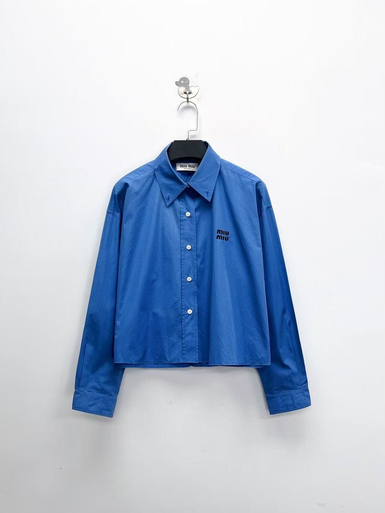 Miu Miu miu miu blue cropped logo shirt Size M / US 6-8 / IT 42-44 - 1 Thumbnail