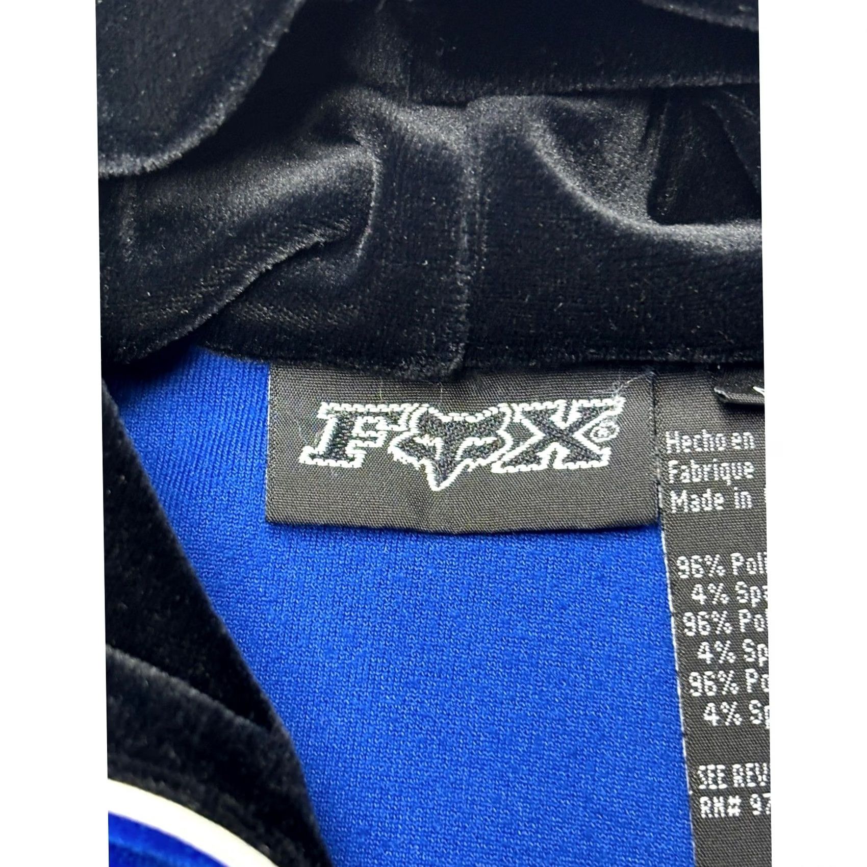 Fox Racing FOX Racing Velour Zip Up Hoodie Blue Black Stripe Y2K Track Jacket Medium Women Hoodie Full Zip Pocket Mens? Size M / US 6-8 / IT 42-44 - 3 Thumbnail