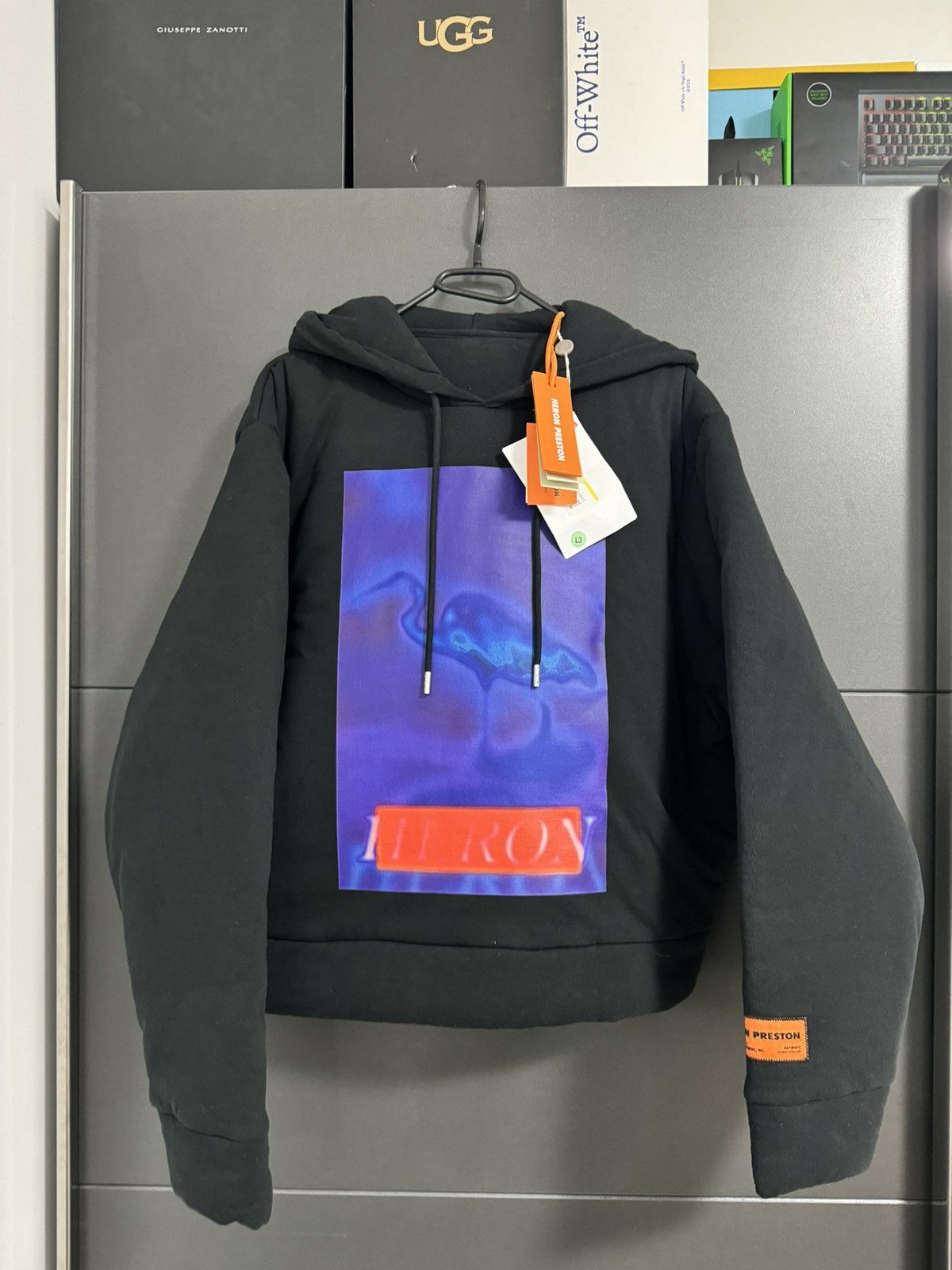 image of Heron Preston Hoodie in Black, Men's (Size Small)