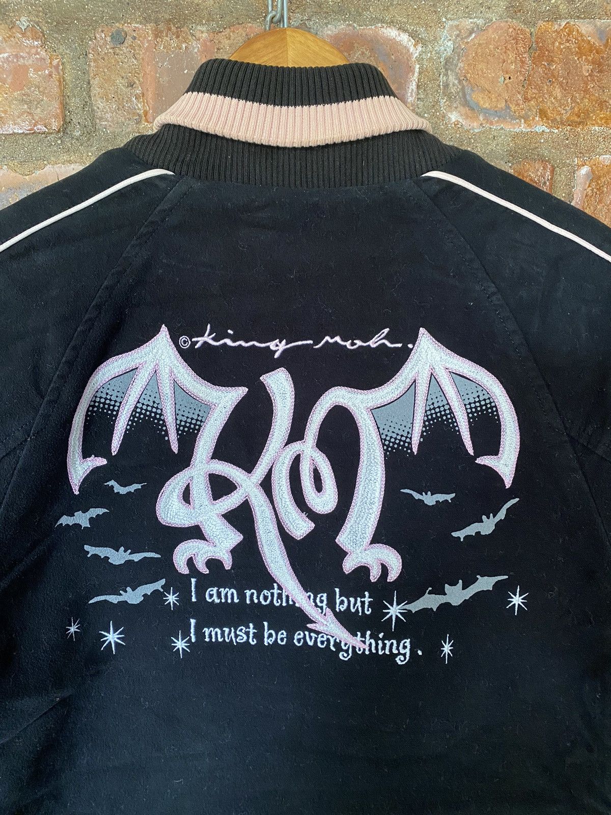 1990s KING MOB Punk Label Japan Embroidered Bat padded