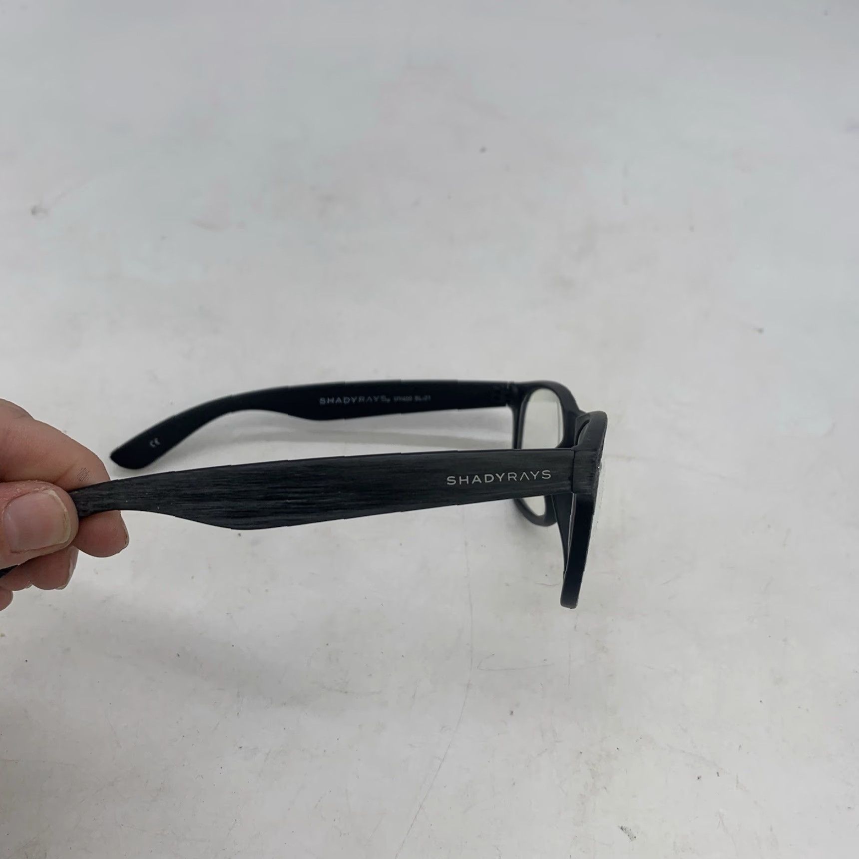 Vintage Shady Rays Blue Light Blockers Classic Black Timber Glasses Unisex One Size Sunglasses UV400 Glass Lens Lightly Tinted/Smoked Black Frame Men Size ONE SIZE - 4 Thumbnail