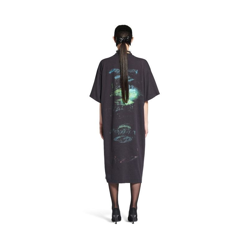 Balenciaga o1tr1nto0526 DIY Imprint T-Shirt Dress in Faded Black Size M / US 6-8 / IT 42-44 - 4 Thumbnail