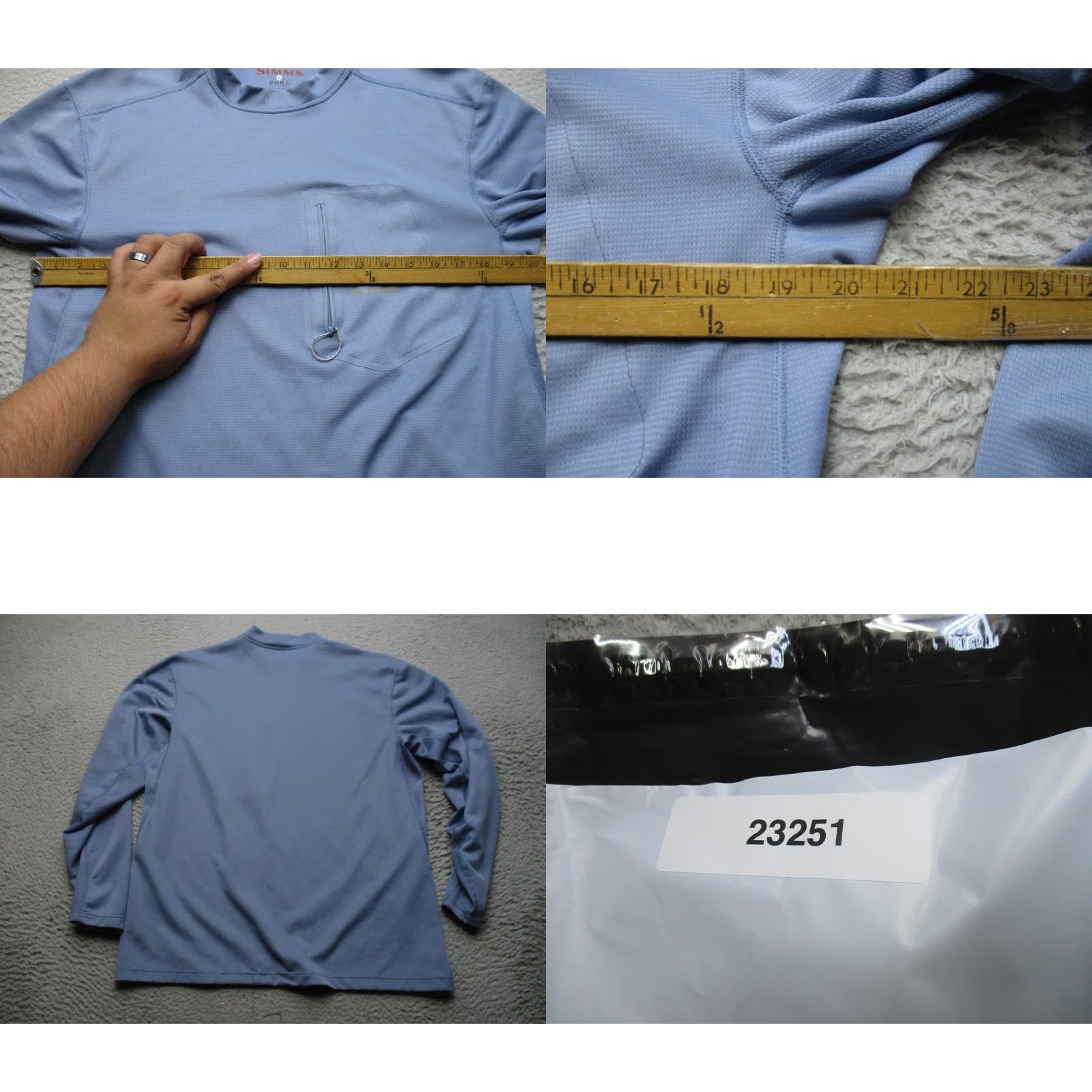 Vintage Simms COR3 Shirt Mens M Blue Long Sleeve Fishing Performance Lightweight Top Size US M / EU 48-50 / 2 - 8 Thumbnail