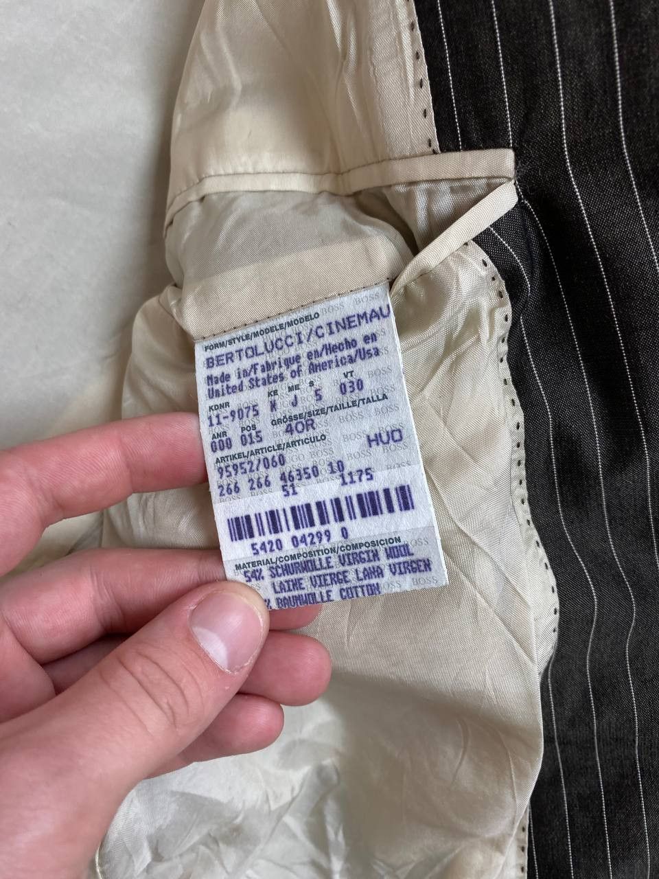 Hugo Boss Vintage Blazer Hugo Boss black striped Y2K Streetwear Size 40R - 5 Thumbnail